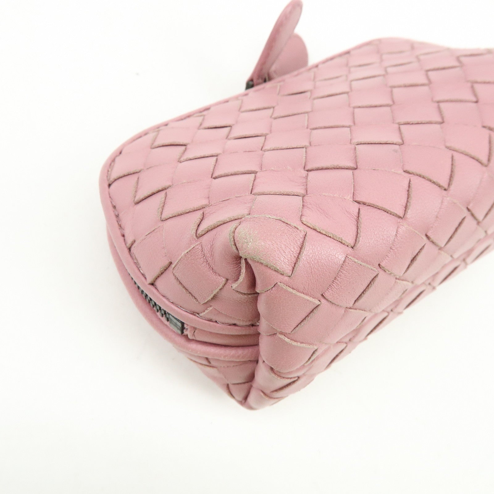 BOTTEGA VENETA Intrecciato Leather Pouch Cosmetic Pouch Pink