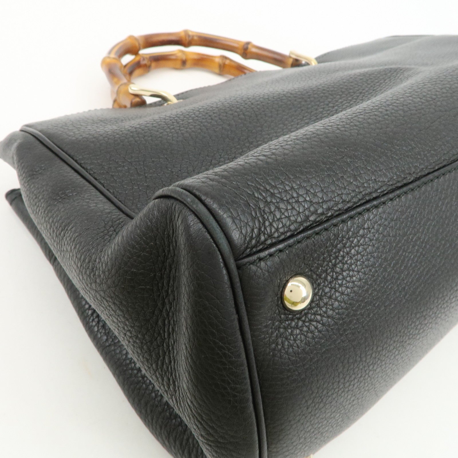 GUCCI Bamboo Shopper Medium 2Way Bag Shoulder Bag Black 323660