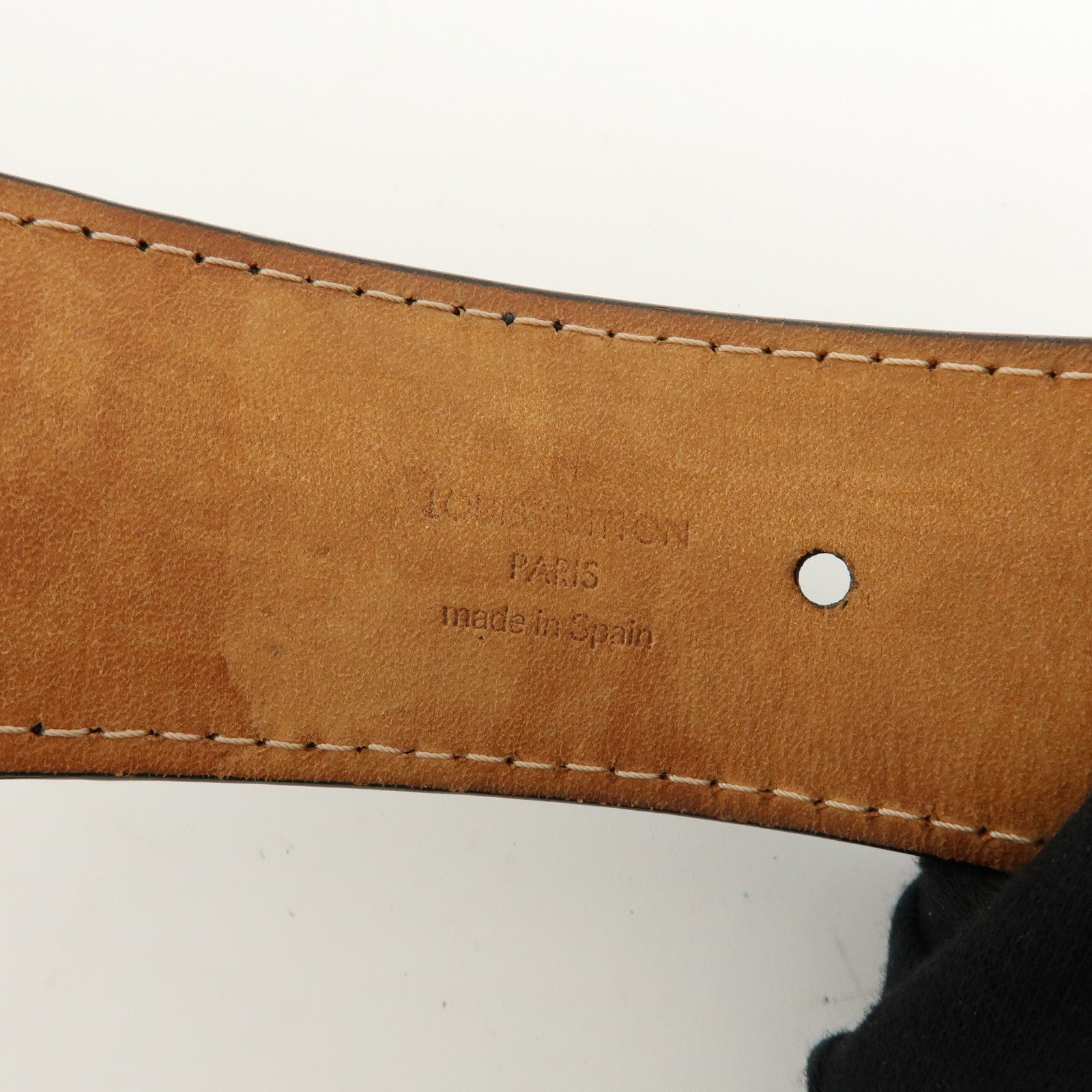 Louis Vuitton Leather Ceinture Perfo Belt 80/32 Black M6931