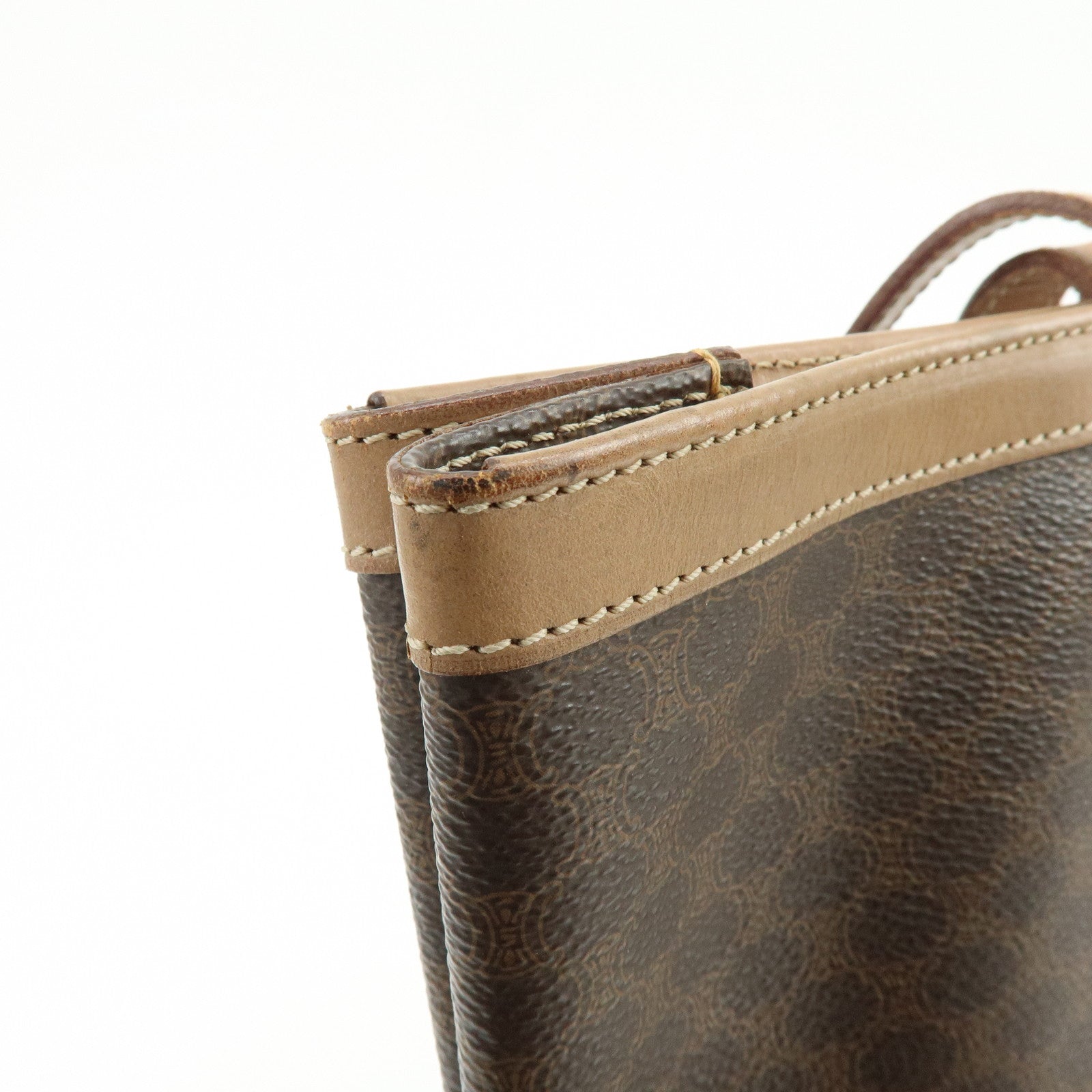 CELINE Macadam PVC Leather Tote Bag Shoulder Bag Brown