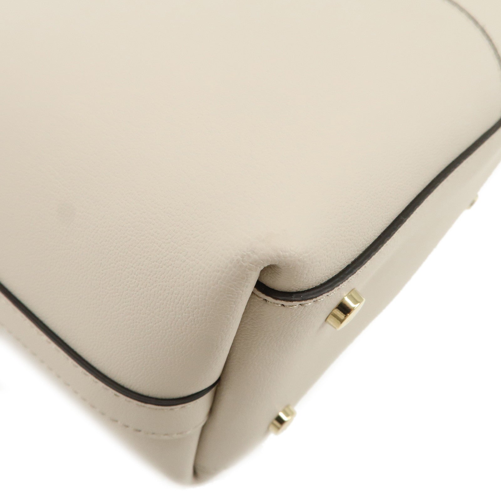 TOD’S Leather Mini 2Way Tote Bag Shoulder Bag Hand Bag Light Greige
