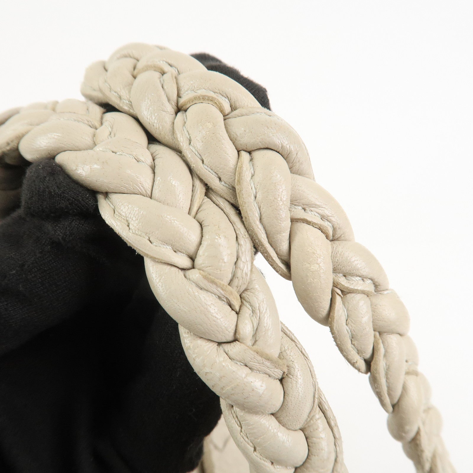 BOTTEGA VENETA Calf Leather 2Way Shoulder Bag Hand Bag Ivory