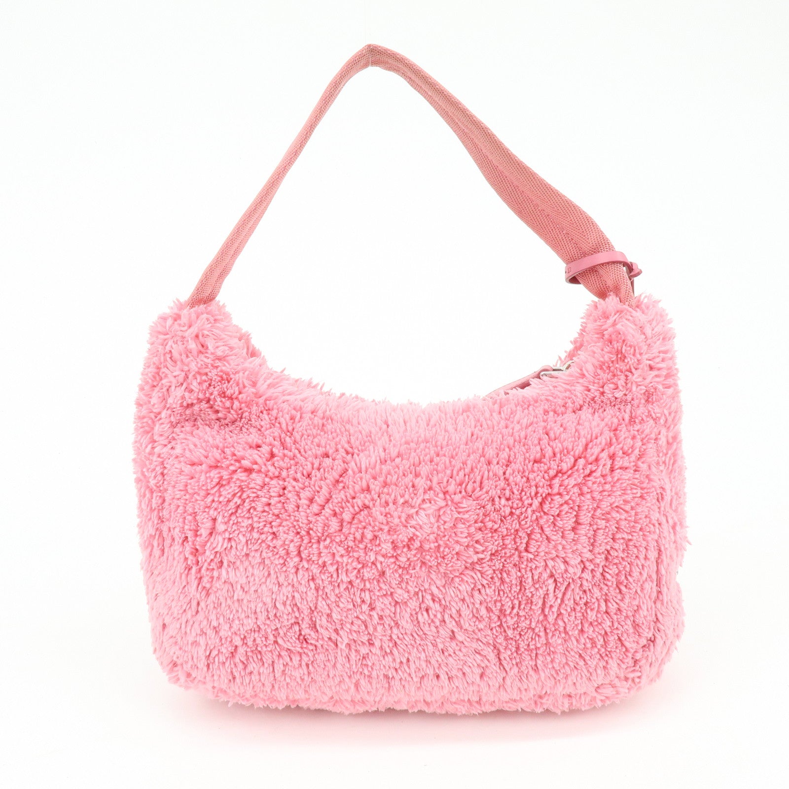 PRADA Triangle Logo Re-edition 2000 Polyester Hand Bag Pink 1NE515