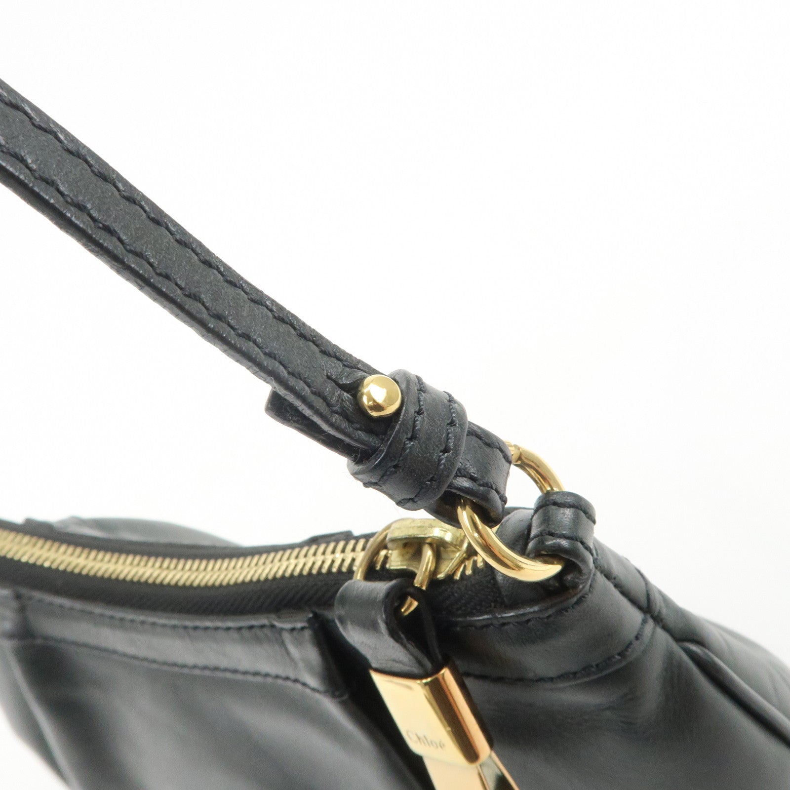 Chloe Victoria Leather 2Way Bag Hand Bag Shoulder Bag Black