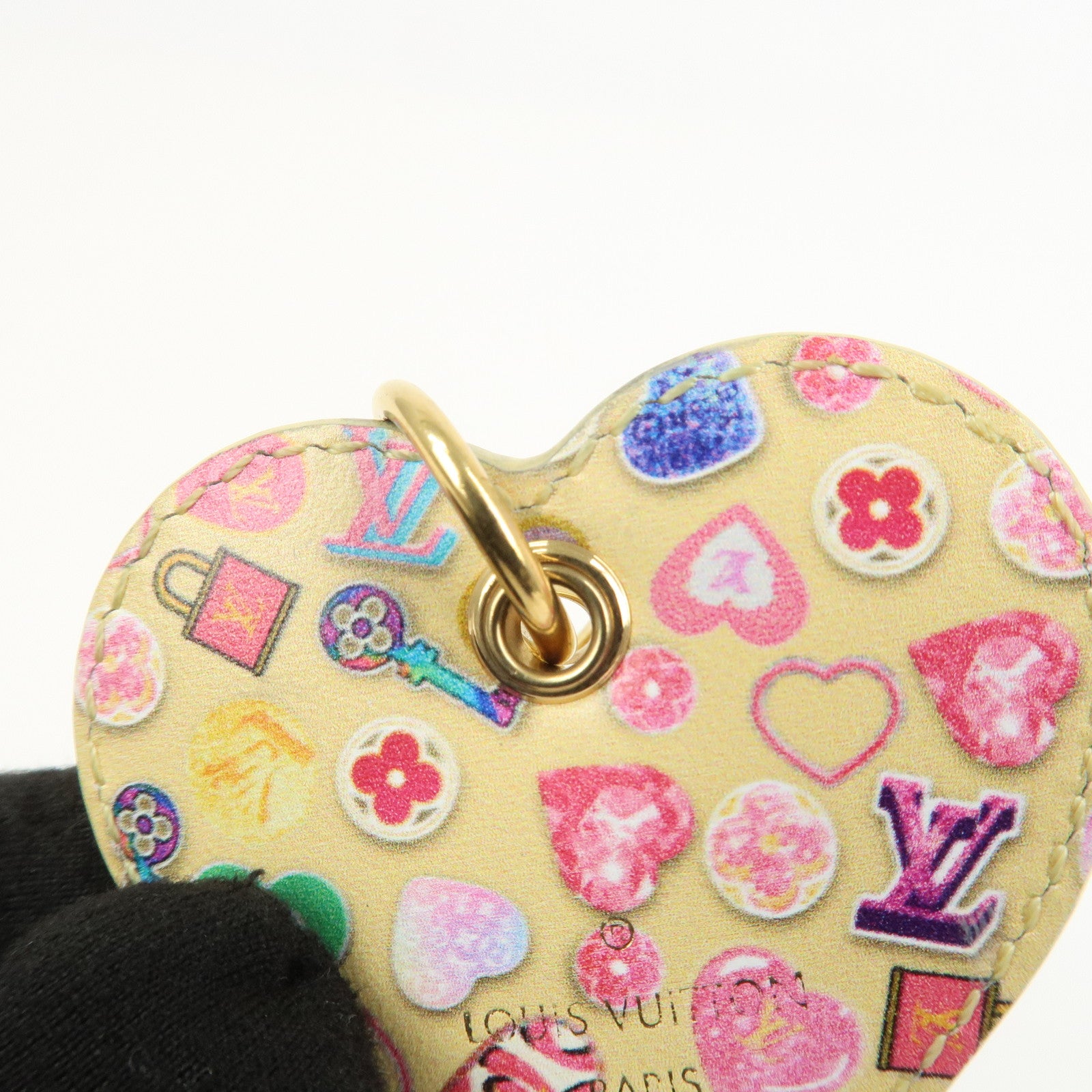 Louis Vuitton Porte Cles Love Lock Heart Bag Charm Key Chain M01165