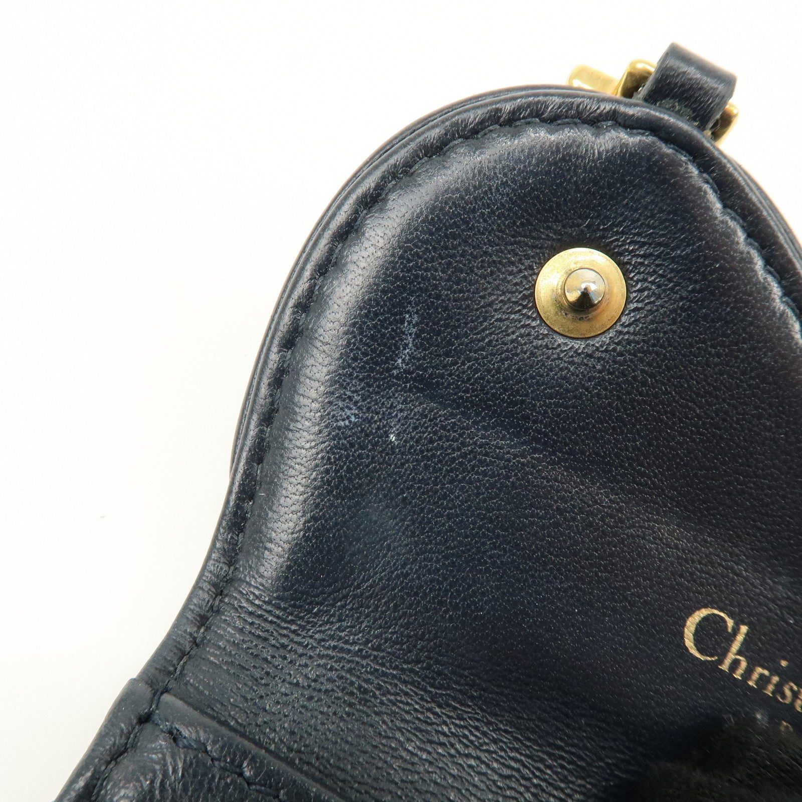 Christian Dior Trotter Saddle Jaquard Canvas Card Case Navy