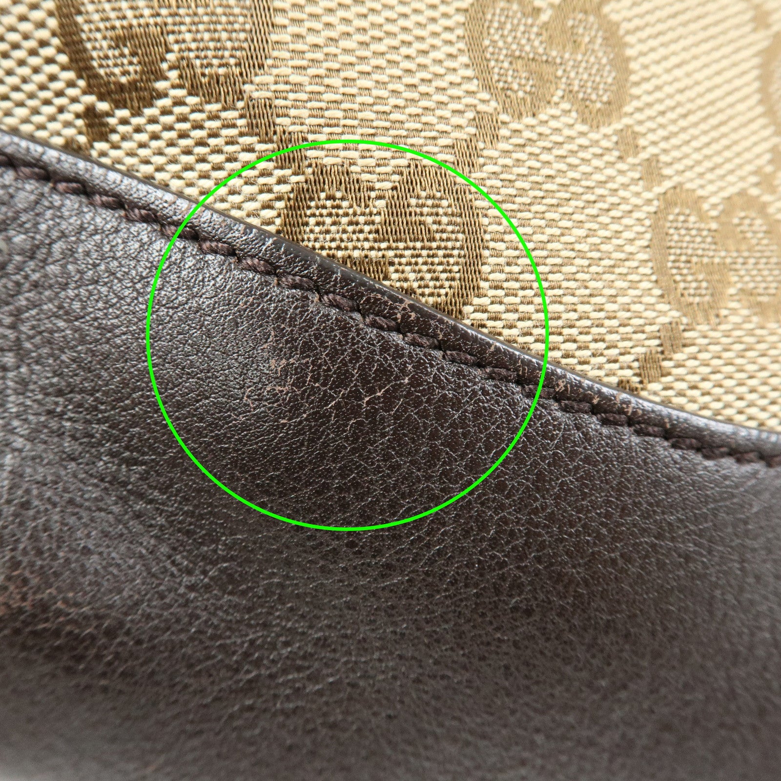 GUCCI Sherry GG Canvas Leather Shoulder Bag Hand Bag Beige 388927