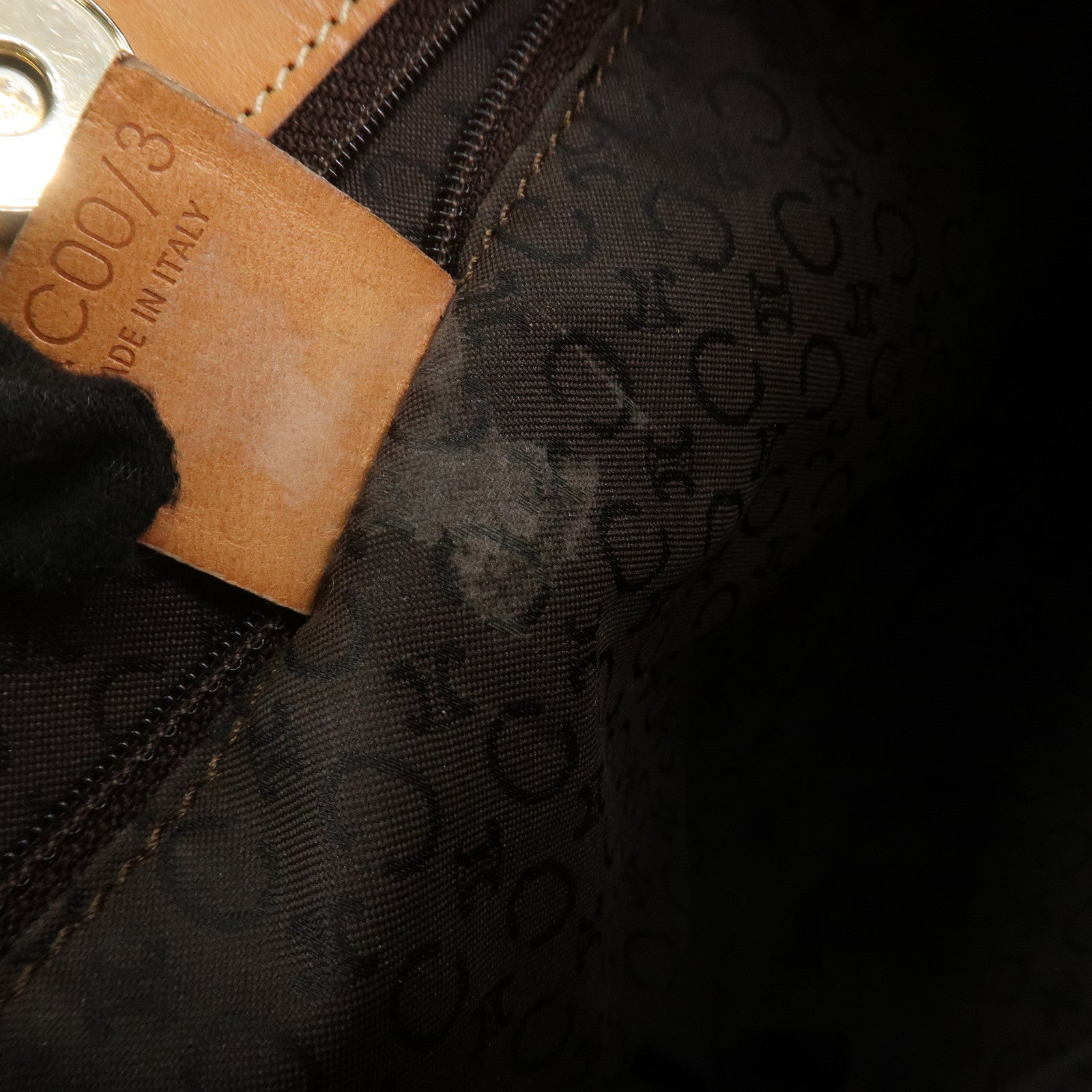 CELINE C Macadam Suede Leather Shoulder Bag Brown