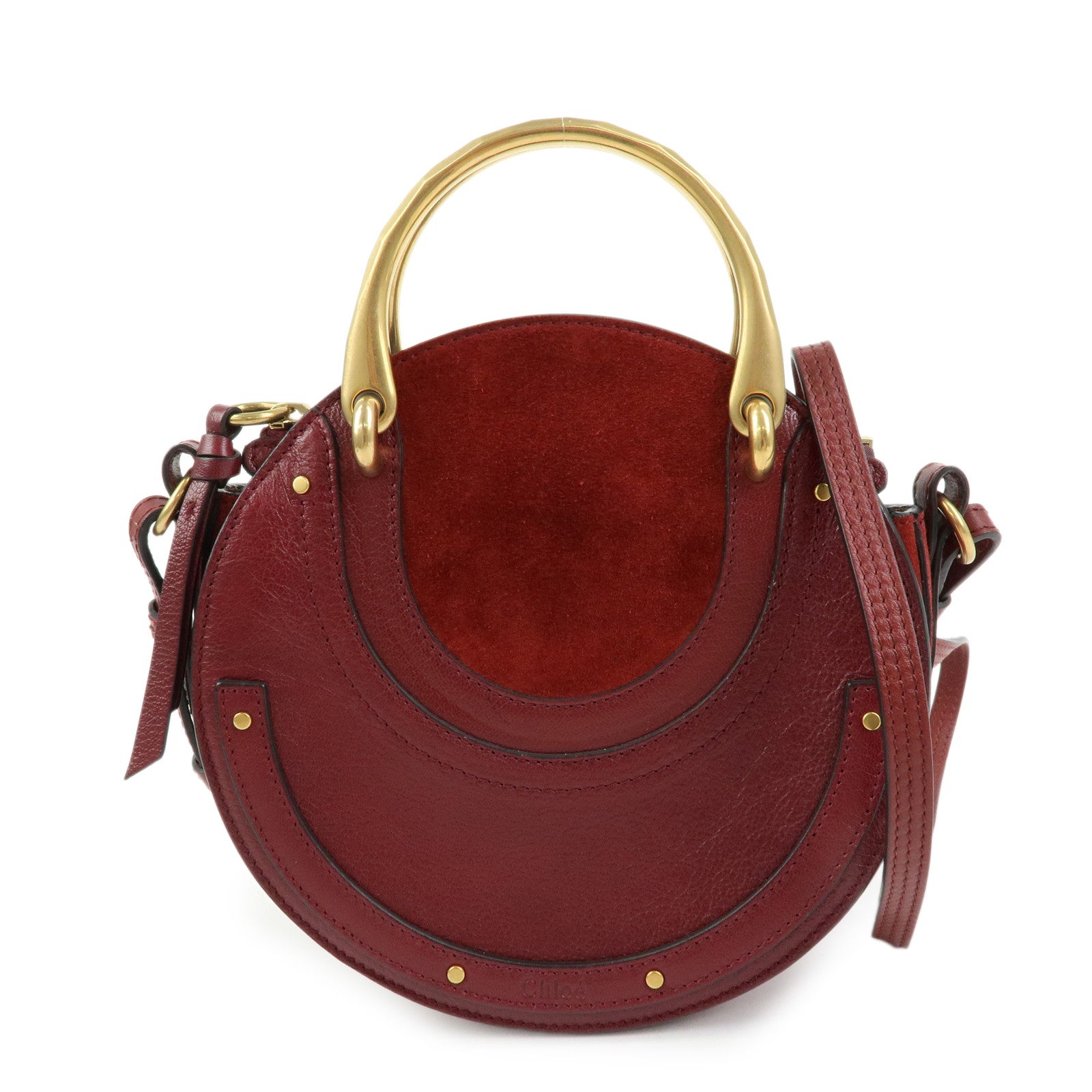 Chloe Pixie Leather Suede 2Way Bag Hand Bag Shoulder Bag Bordeaux