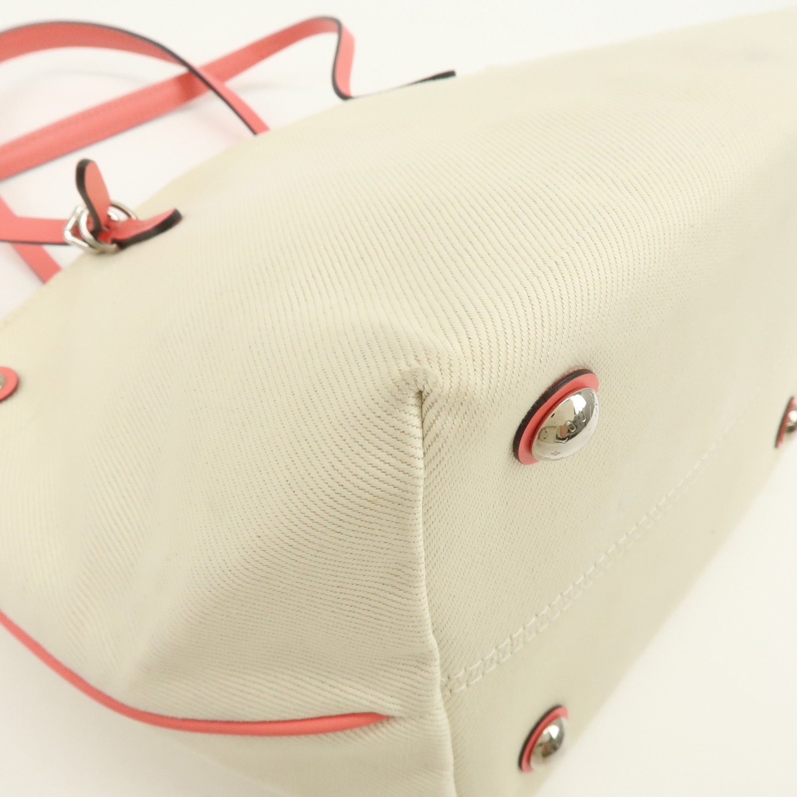 Louis Vuitton Canvas Leather Cabas PM Hand Bag Corail M94505