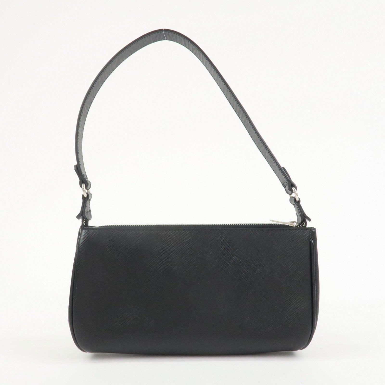 Ferragamo Gancini Leather Shoulder Bag Hand Bag Black