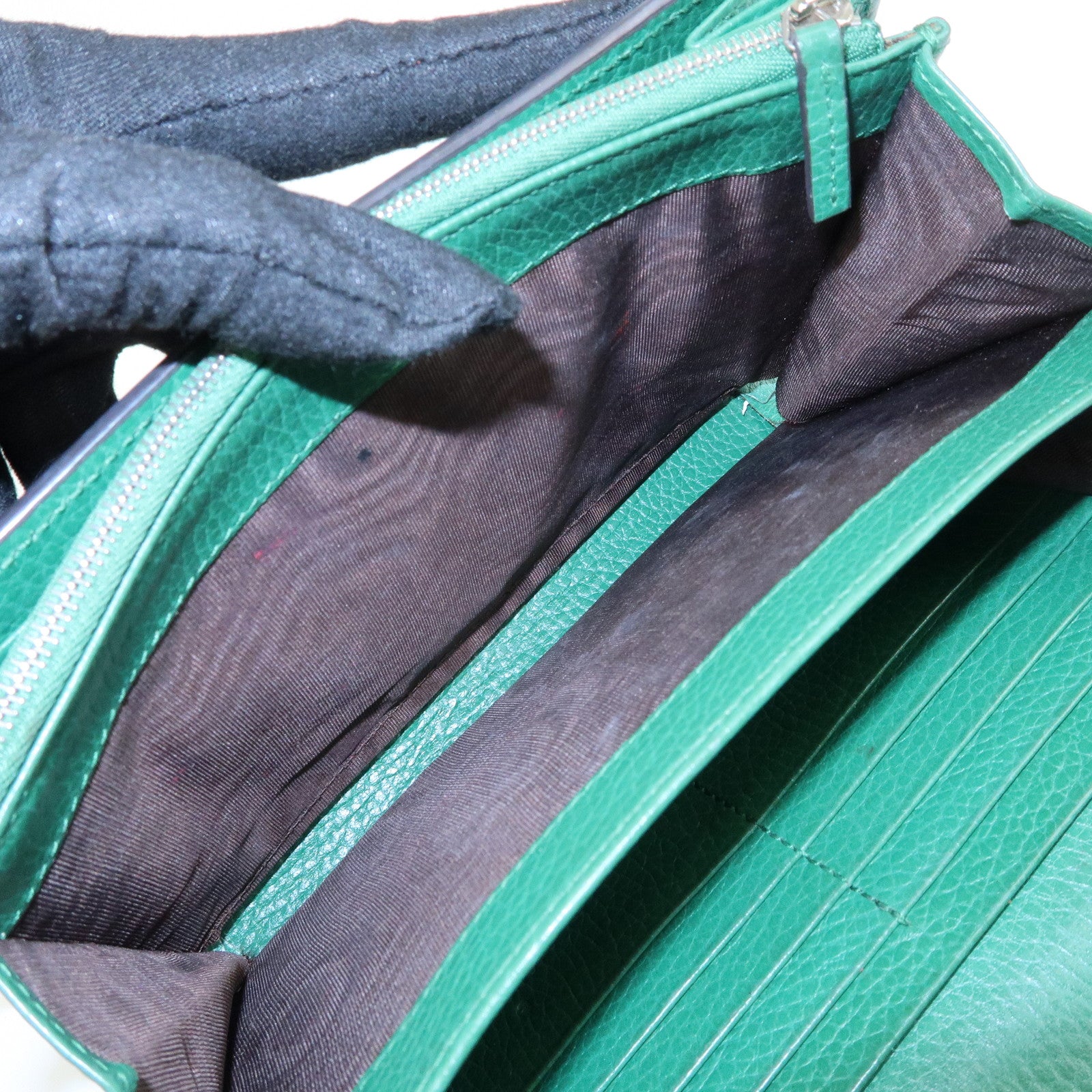 GUCCI Dionysus Leather Chain Wallet Shoulder Bag Green 401231