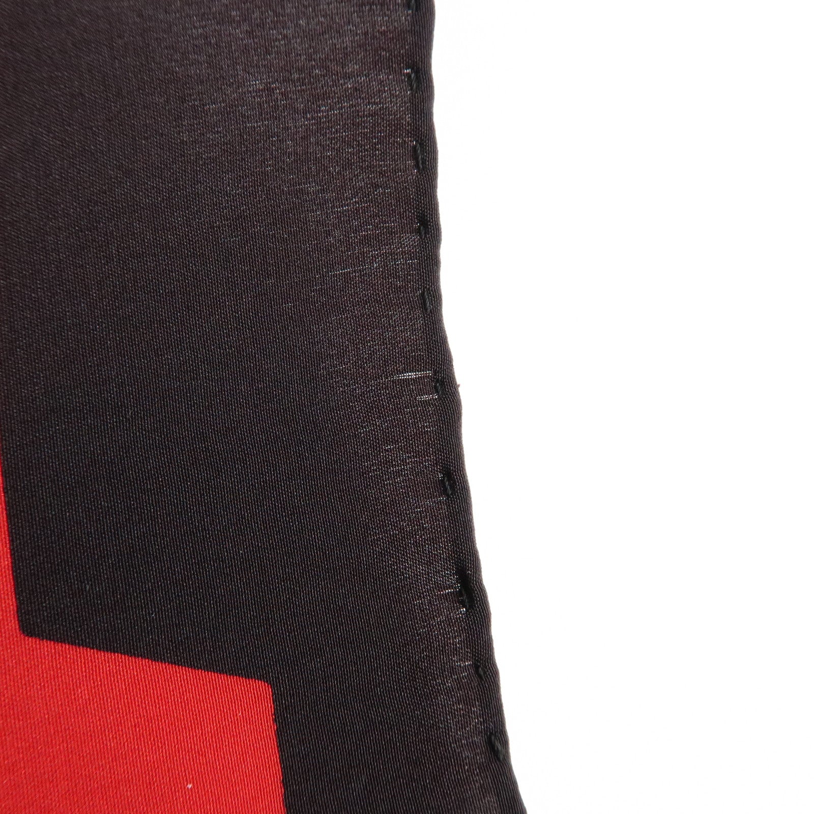 CHANEL Cambon Line Logo Silk 100% Scarf Red Black