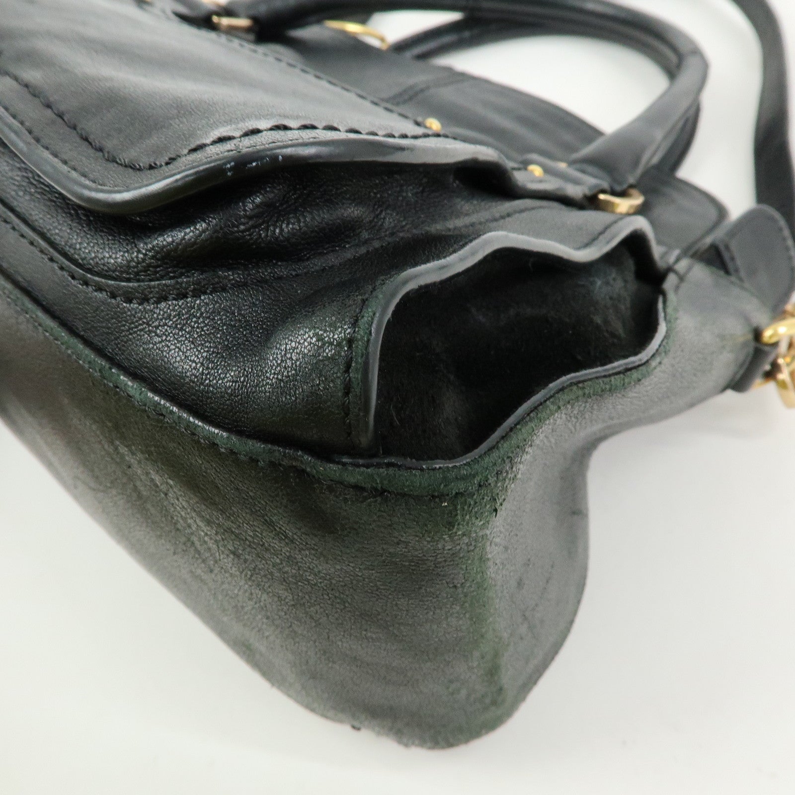 Chloe See by Cloe Leather 2Way Bag Shoulder Bag Hand Bag Black