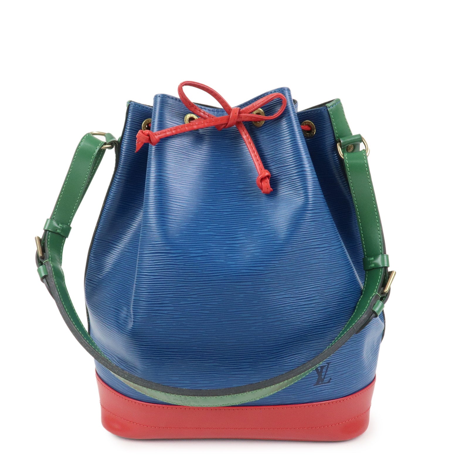 Louis Vuitton Epi Noe Tricolor Shoulder Bag Blue Green Red M44082