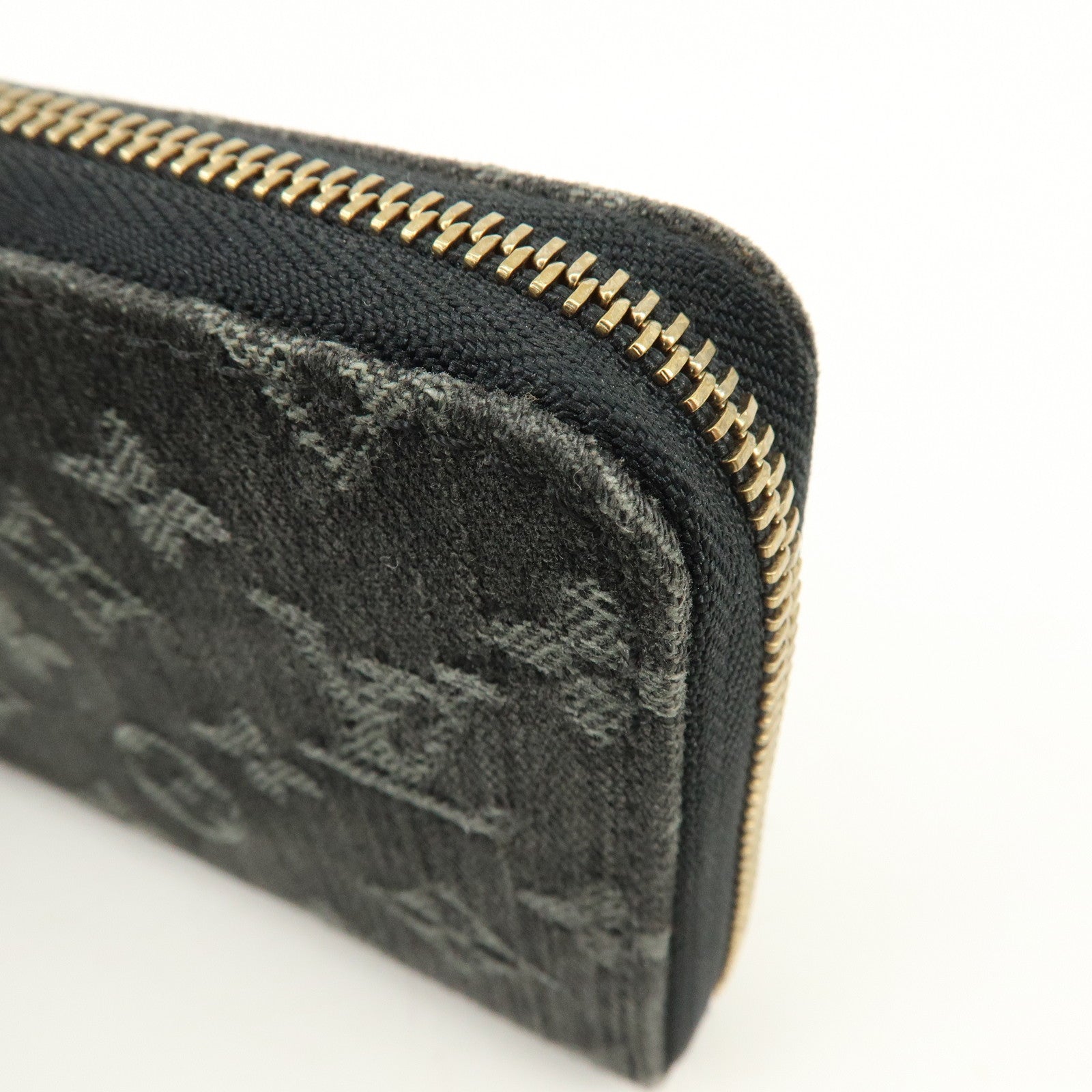 Louis Vuitton Monogram Denim Zippy Long Wallet Noir Black M95614
