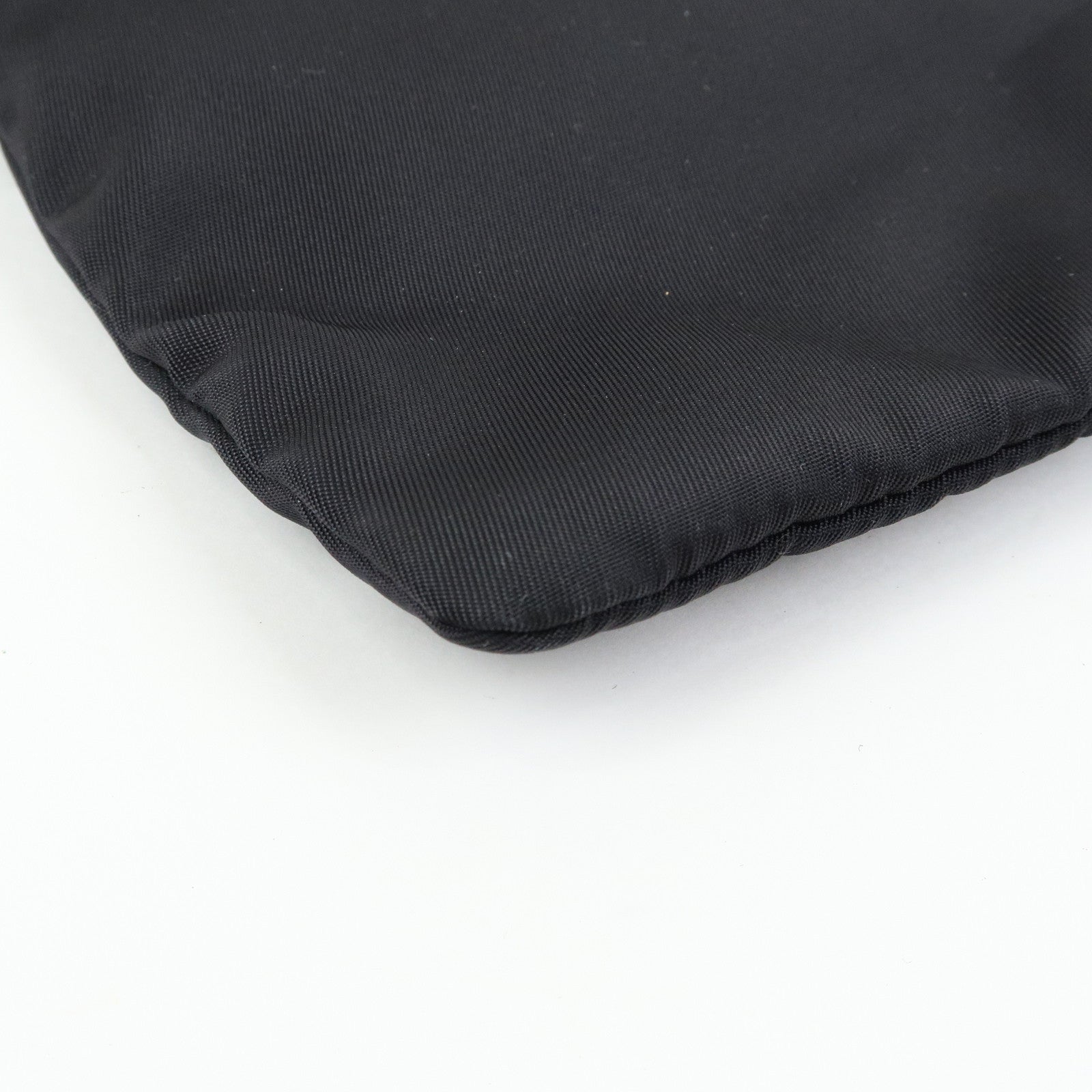 PRADA Logo Nylon Saffiano Leather Hand Bag Shoulder Bag Black
