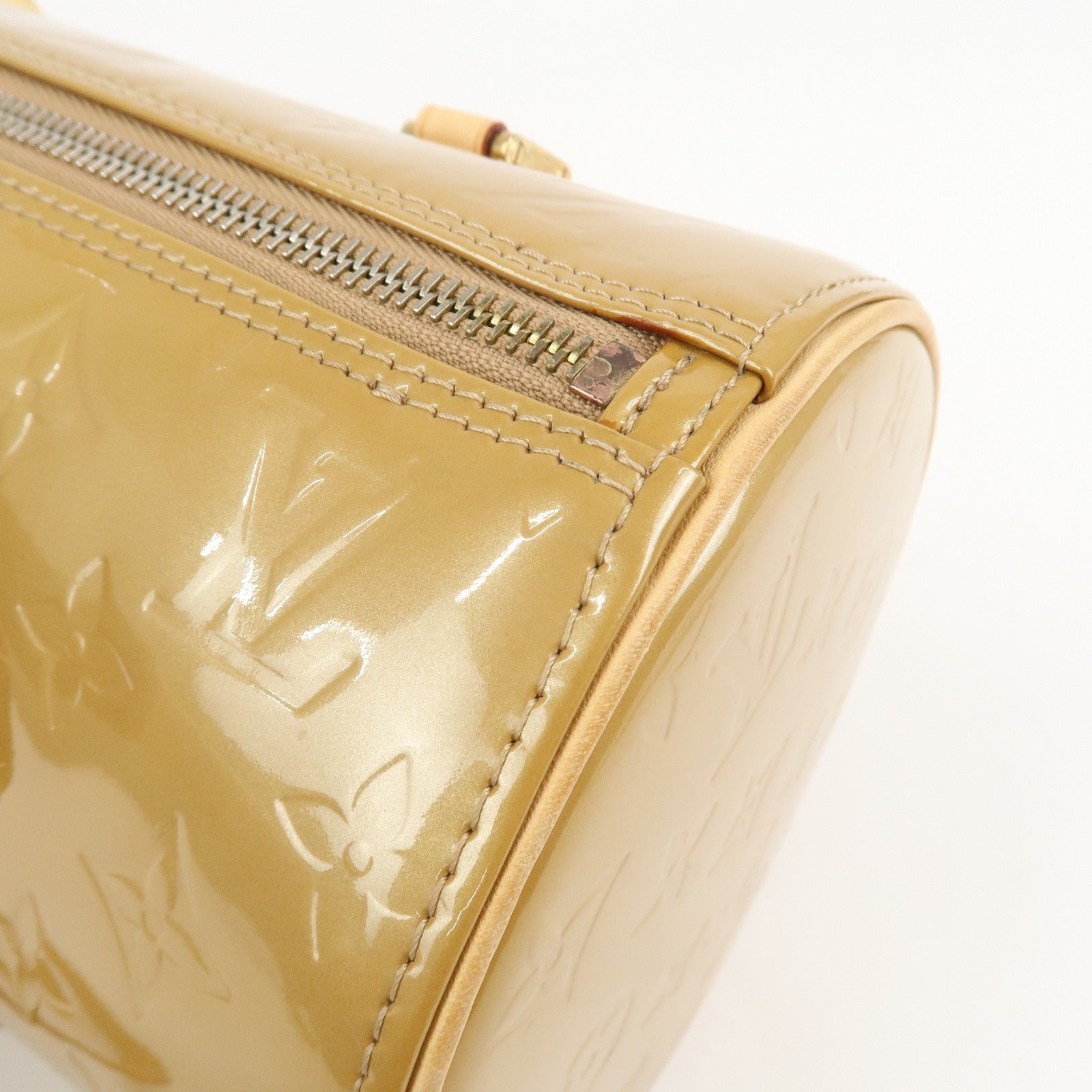 Louis Vuitton Monogram Vernis Bedford Hand Bag Beige M91006