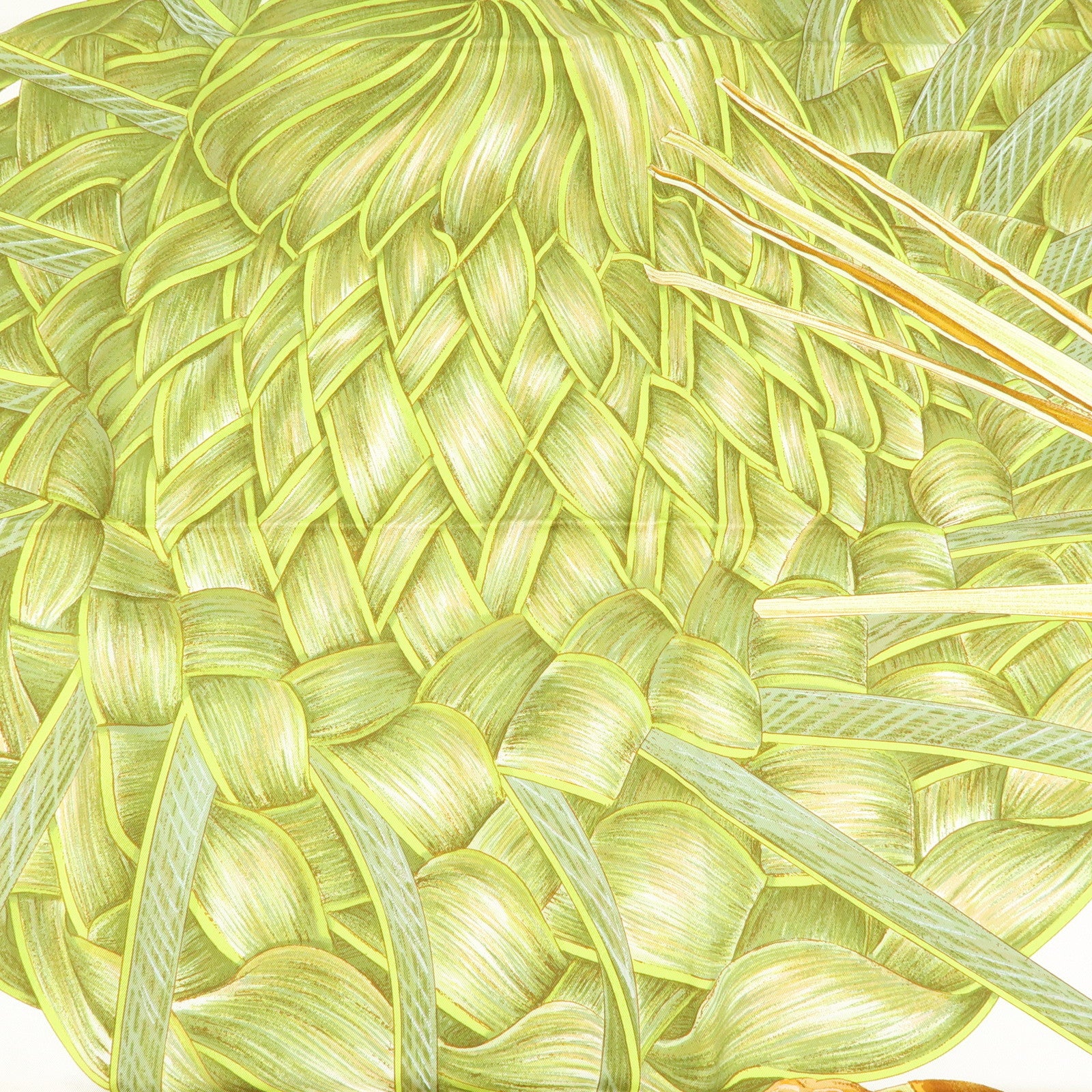 HERMES HERMES Carre 90 Silk 100% Scarf Jardin Creole Green Blue