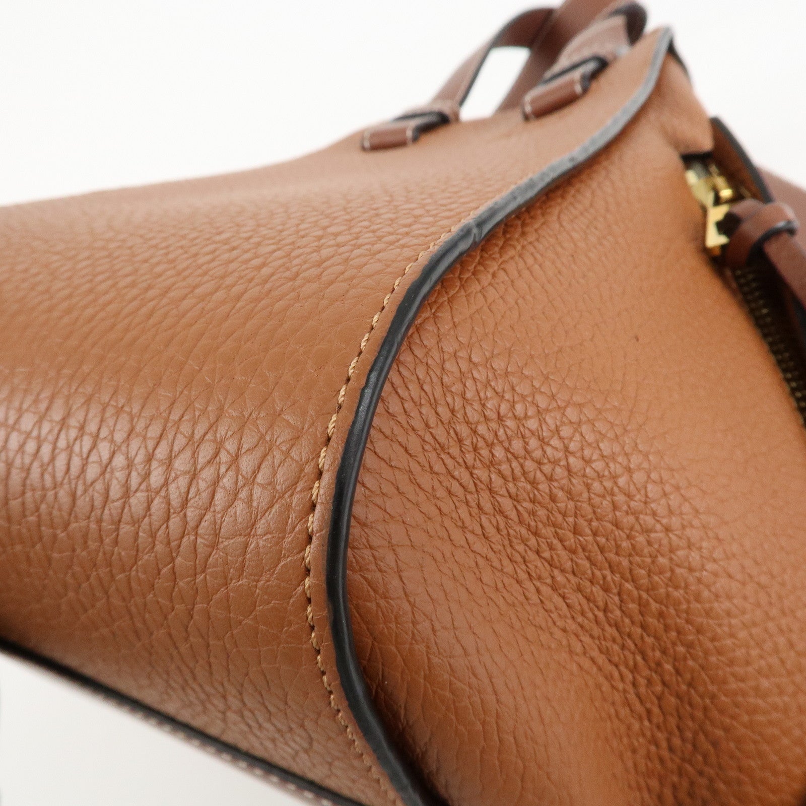 LOEWE Anagram Leather Hammock Small Shoulder Bag Brown Used