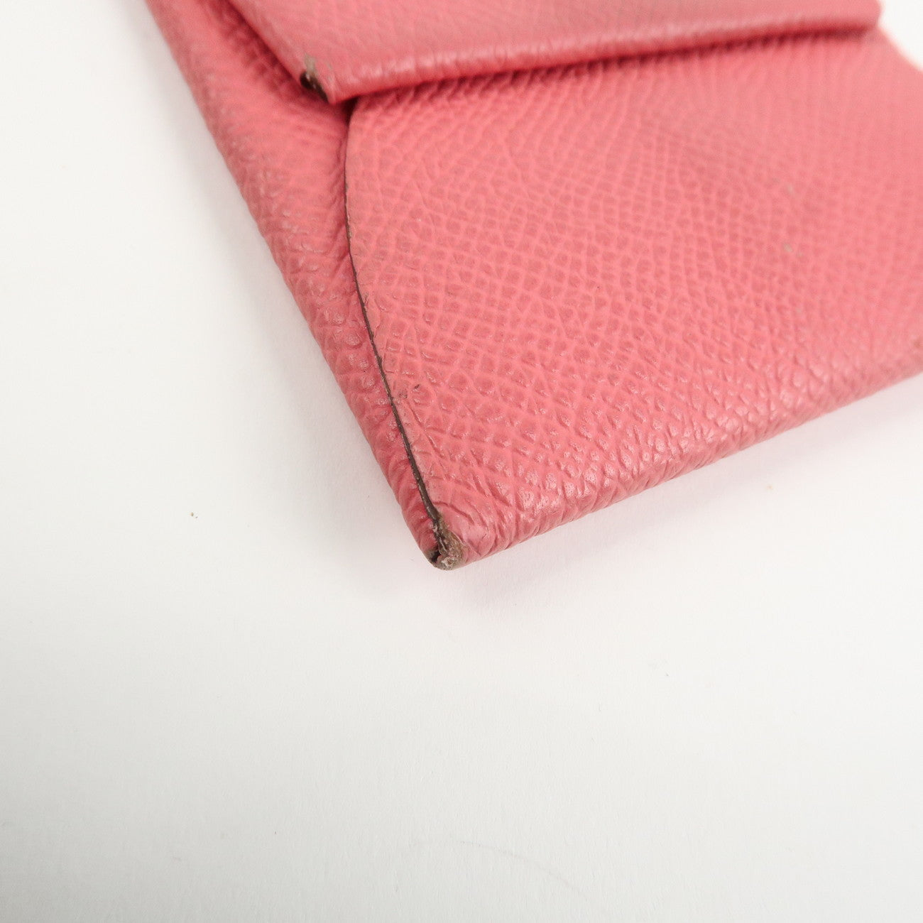 HERMES Bastia Epsom Leather Coin Case A Stamped Rose Azalee Used