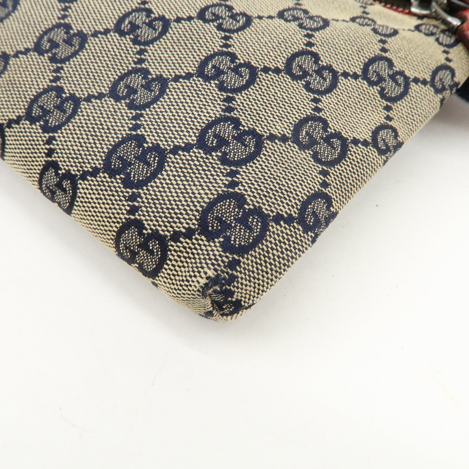 GUCCI Sherry GG Canvas Waist Bag Crossbody Bag Beige Red 28566