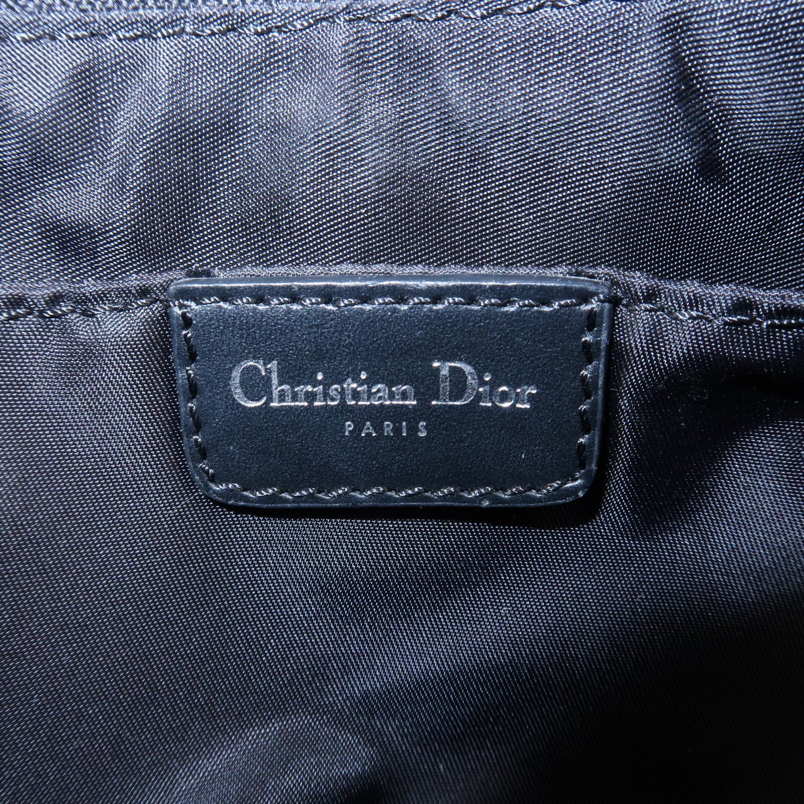 Christian Dior Trotter Canvas Accessory Pouch Hand Bag Navy