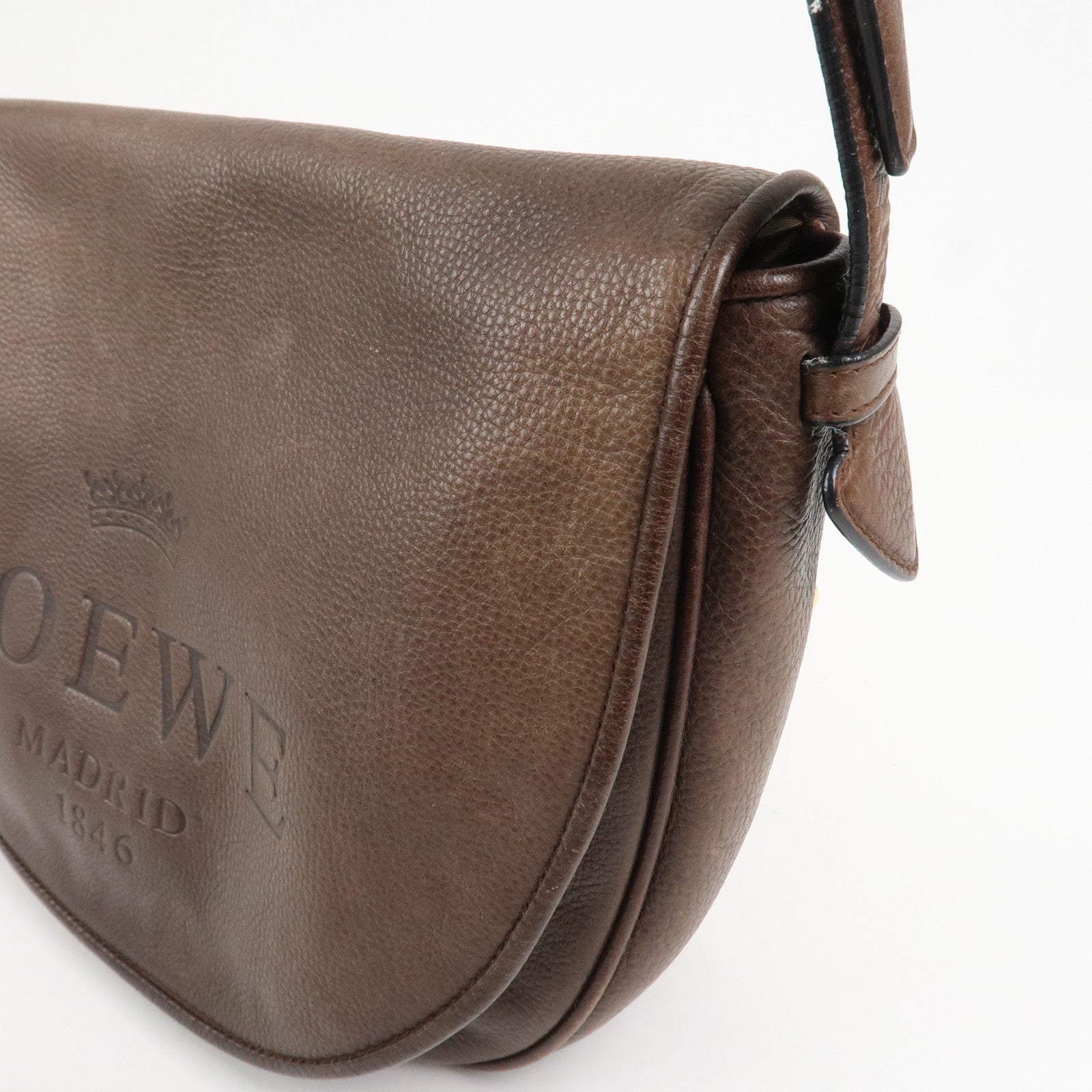 LOEWE Heritage Leather Shoulder Bag Cross Body Bag Brown