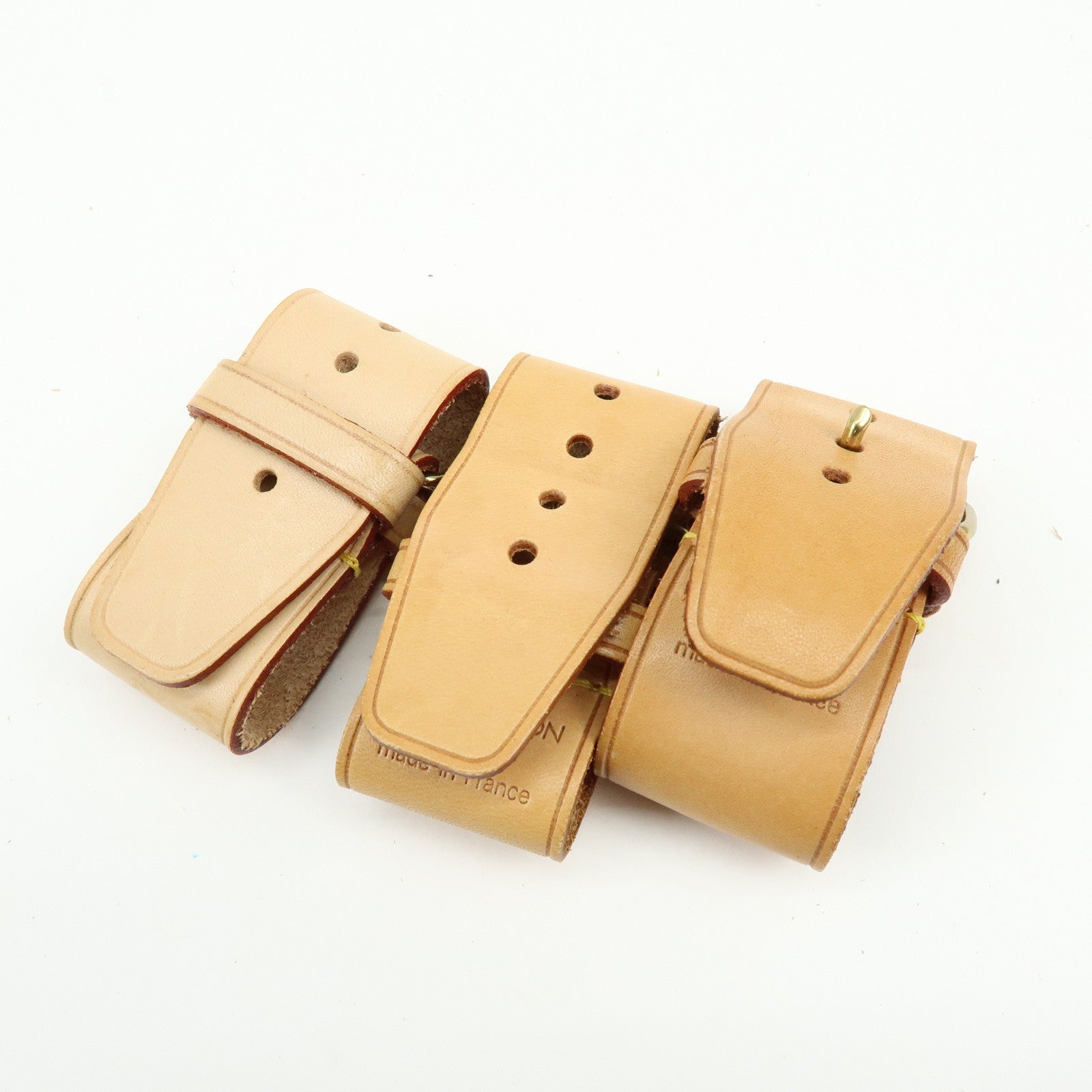 Louis Vuitton Set of 10 Leather Name Tag & Poignet Natural