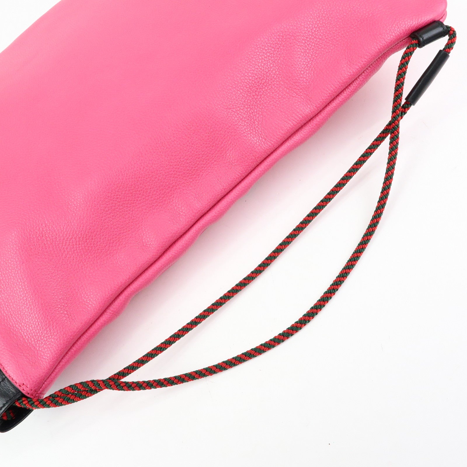 GUCCI Sherry Leather Hand Bag Draw String Backpack Pink 316639