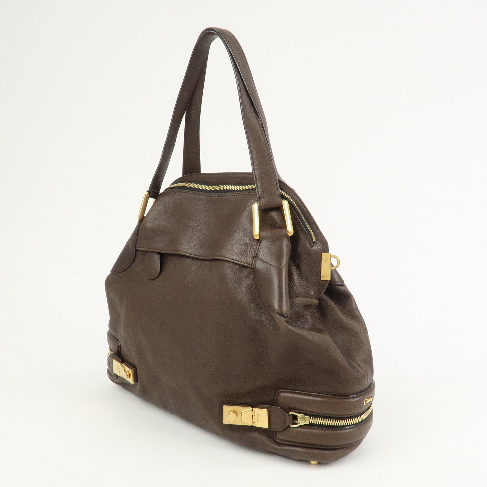 Chloe Marcie Leather 2Way Bag Shoulder Hand Bag Brown 03.10.662