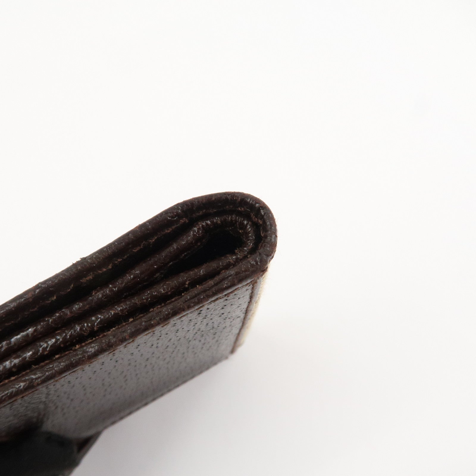 GUCCI Sherry GG Canvas Leather Bifold Compact Wallet Beige 181670