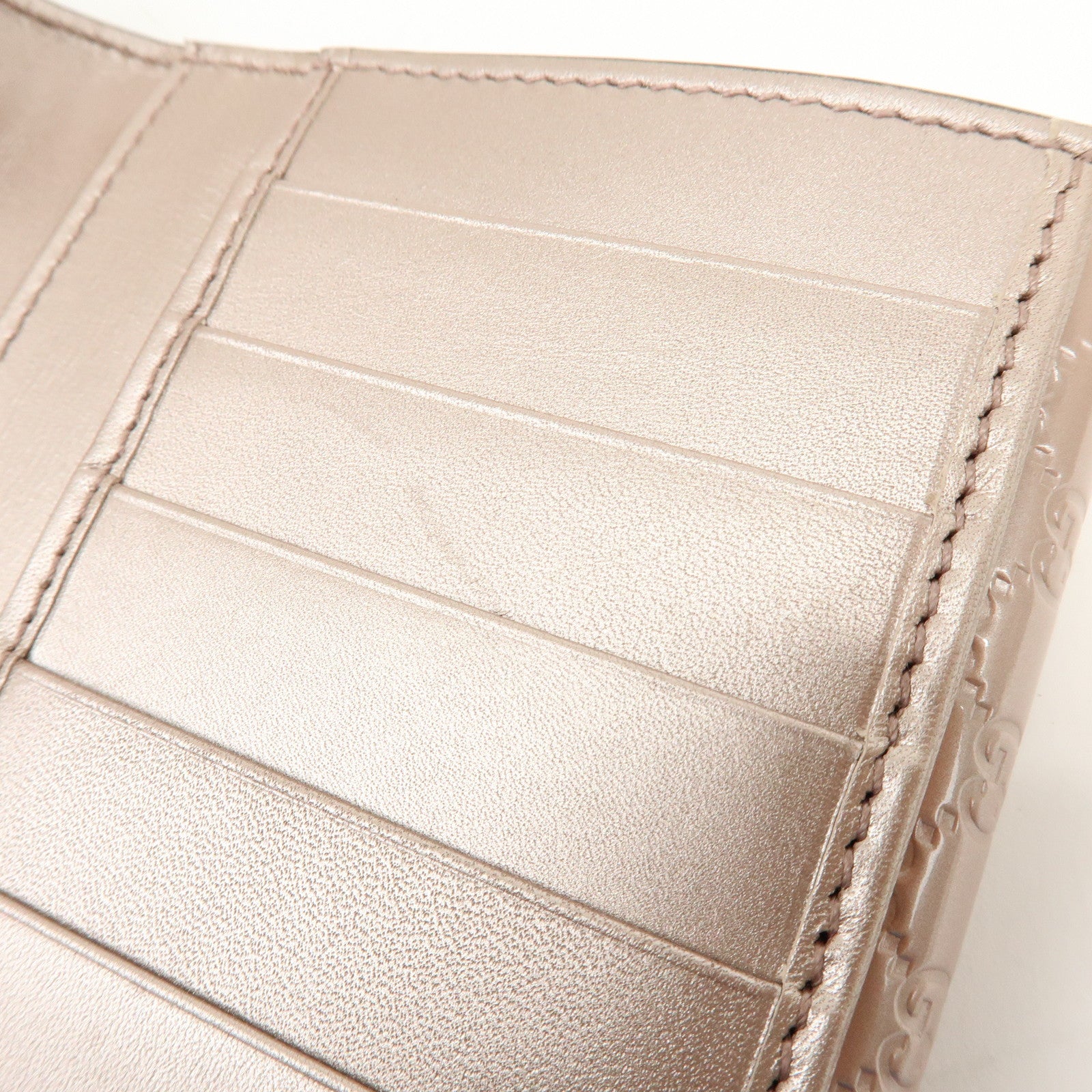 GUCCI Lovely Heart Microguccissima Bi-fold Long Wallet Pink 203550