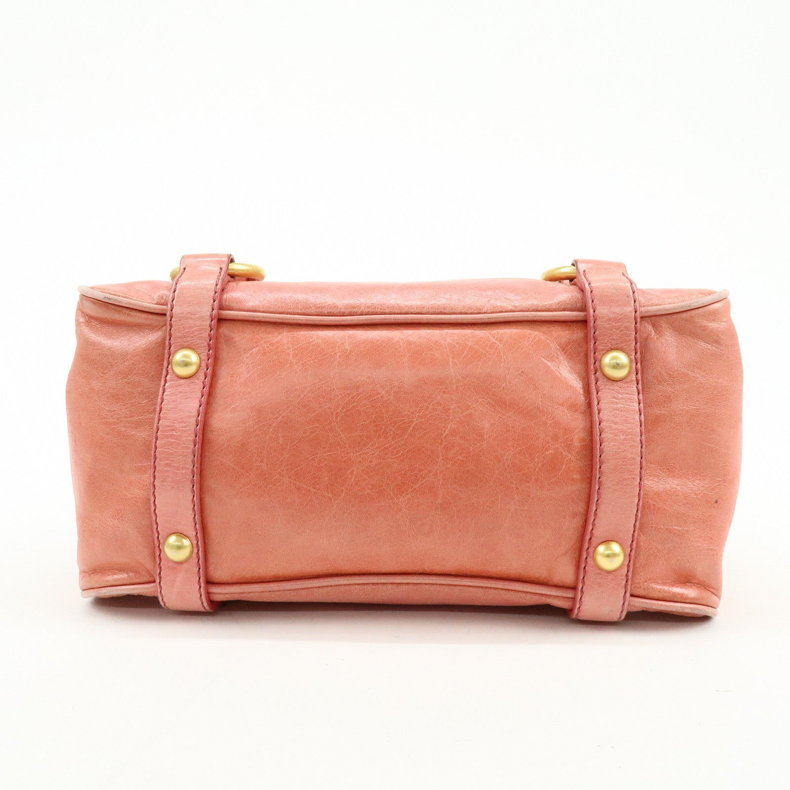 MIU MIU Leather 2Way Bag Hand Bag Shoulder Bag Pink