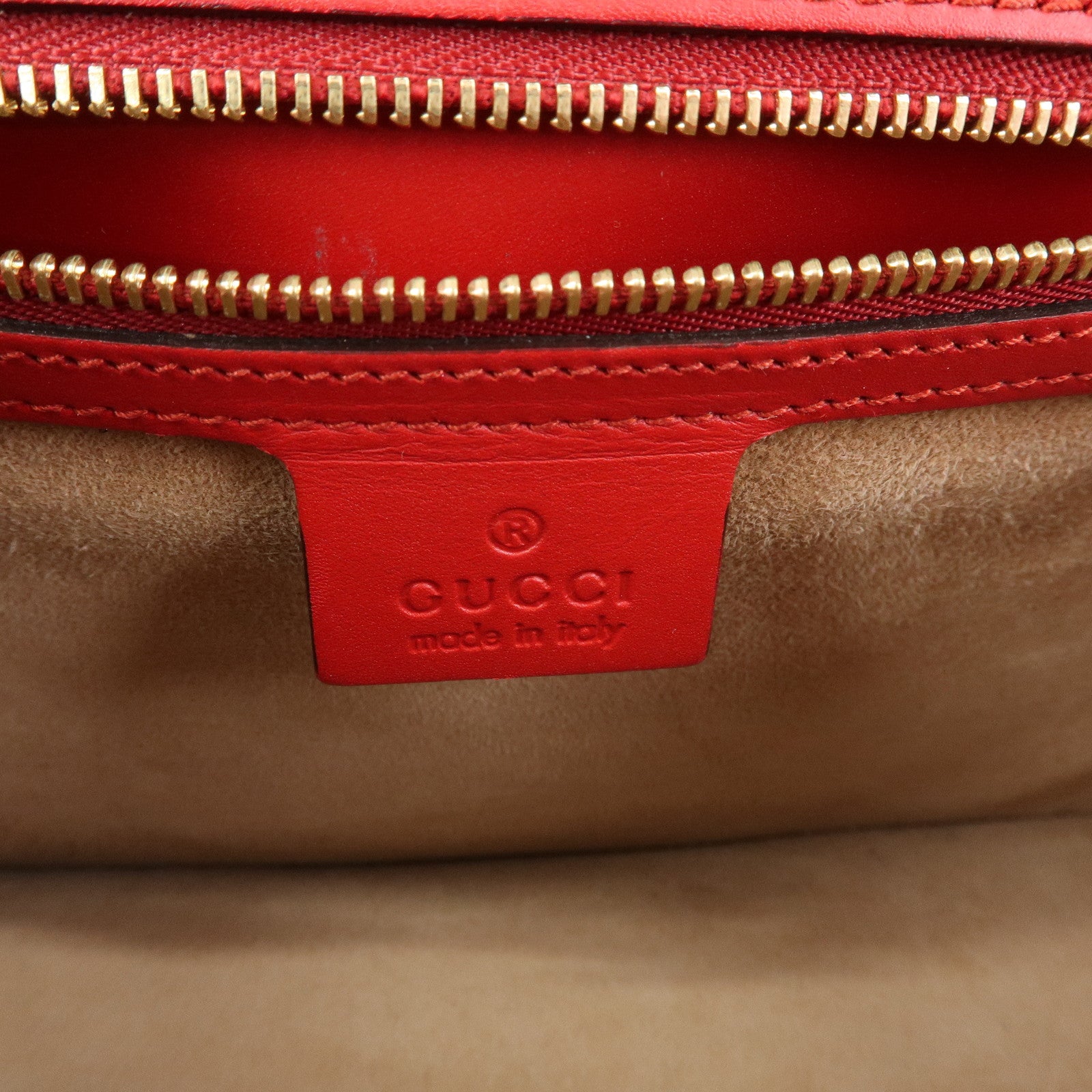 GUCCI Sylvie Sherry Leather Shoulder Bag Red Ribbon Red 421882