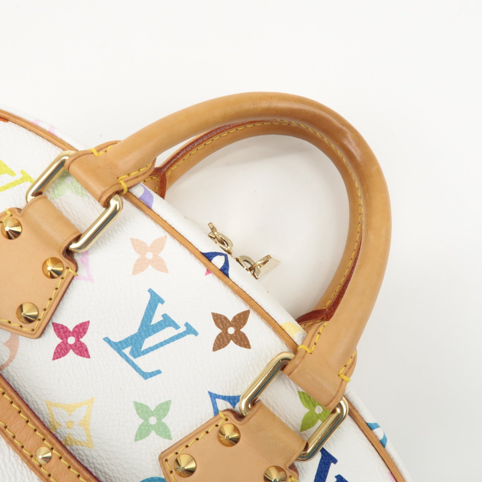 Louis Vuitton Monogram Multicolor Trouville Hand Bag Blanc M92663 Used