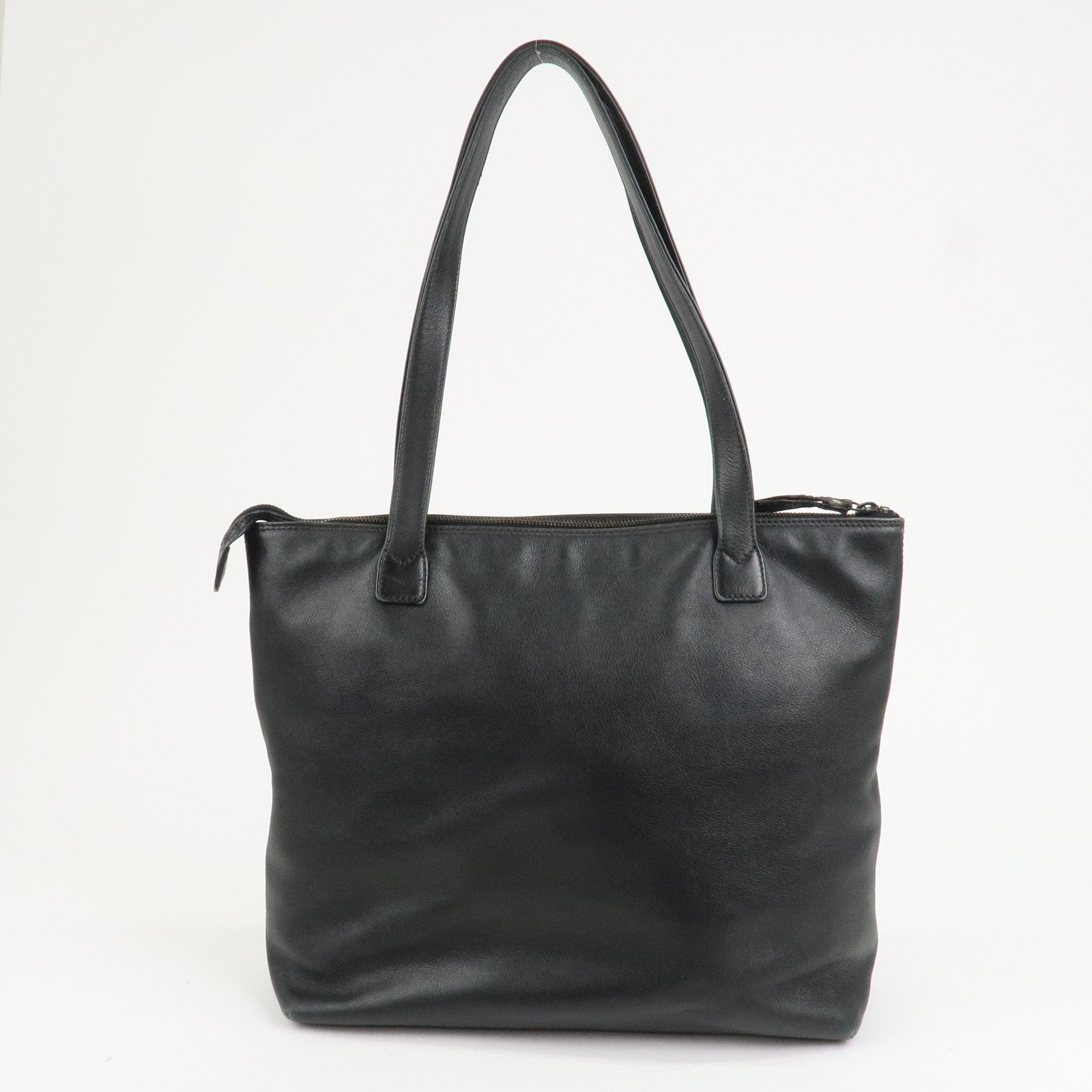 CHANEL COCO Mark Leather Tote Bag Shoulder Bag Black