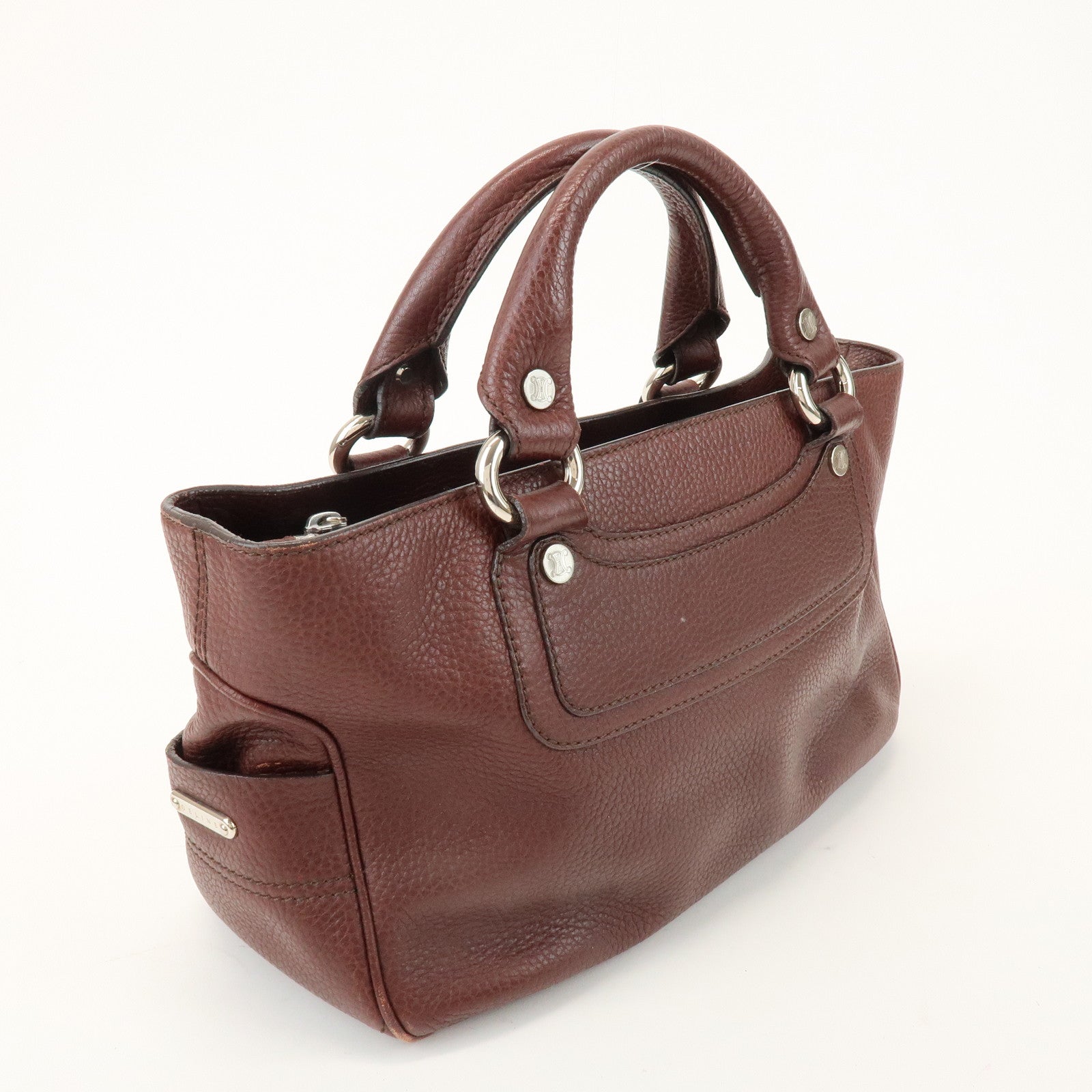 CELINE Leather Boogie Bag Hand Bag Tote Bag Brown