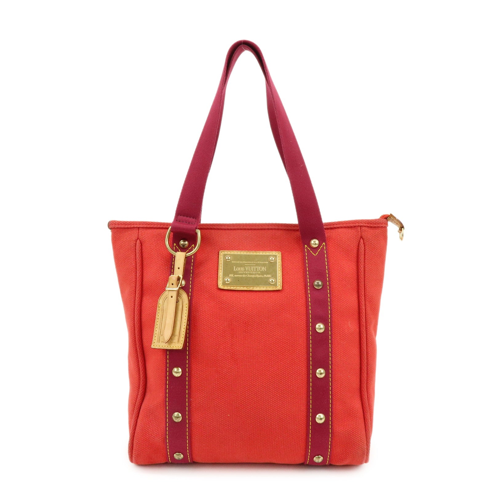 Louis Vuitton Antigua Cabas MM Tote Bag Hand Bag Rouge M40034