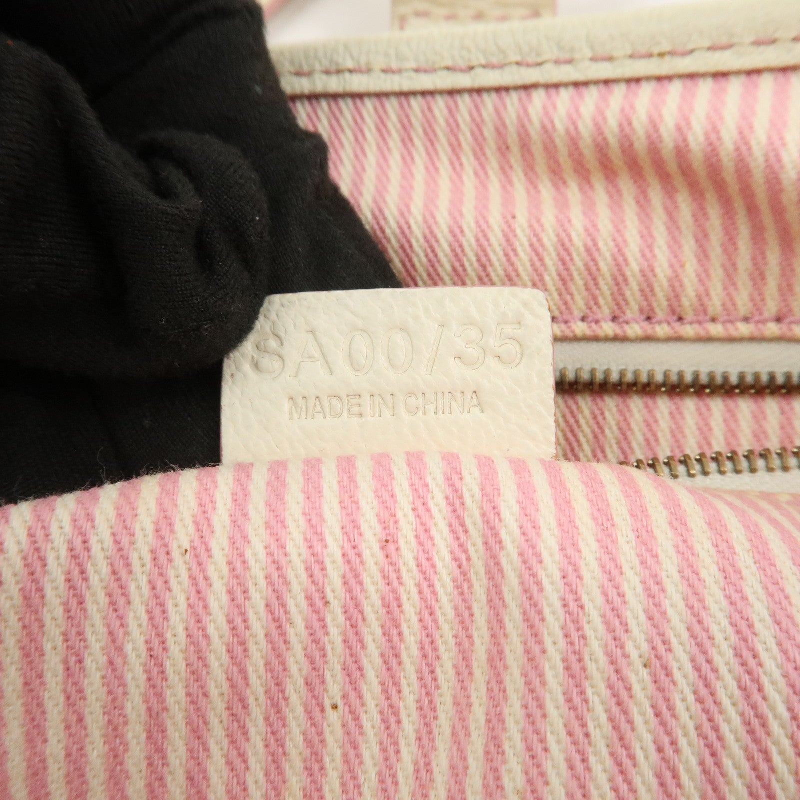 CELINE C Macadam Canvas Leather Tote Bag Shoulder Bag Pink Ivory