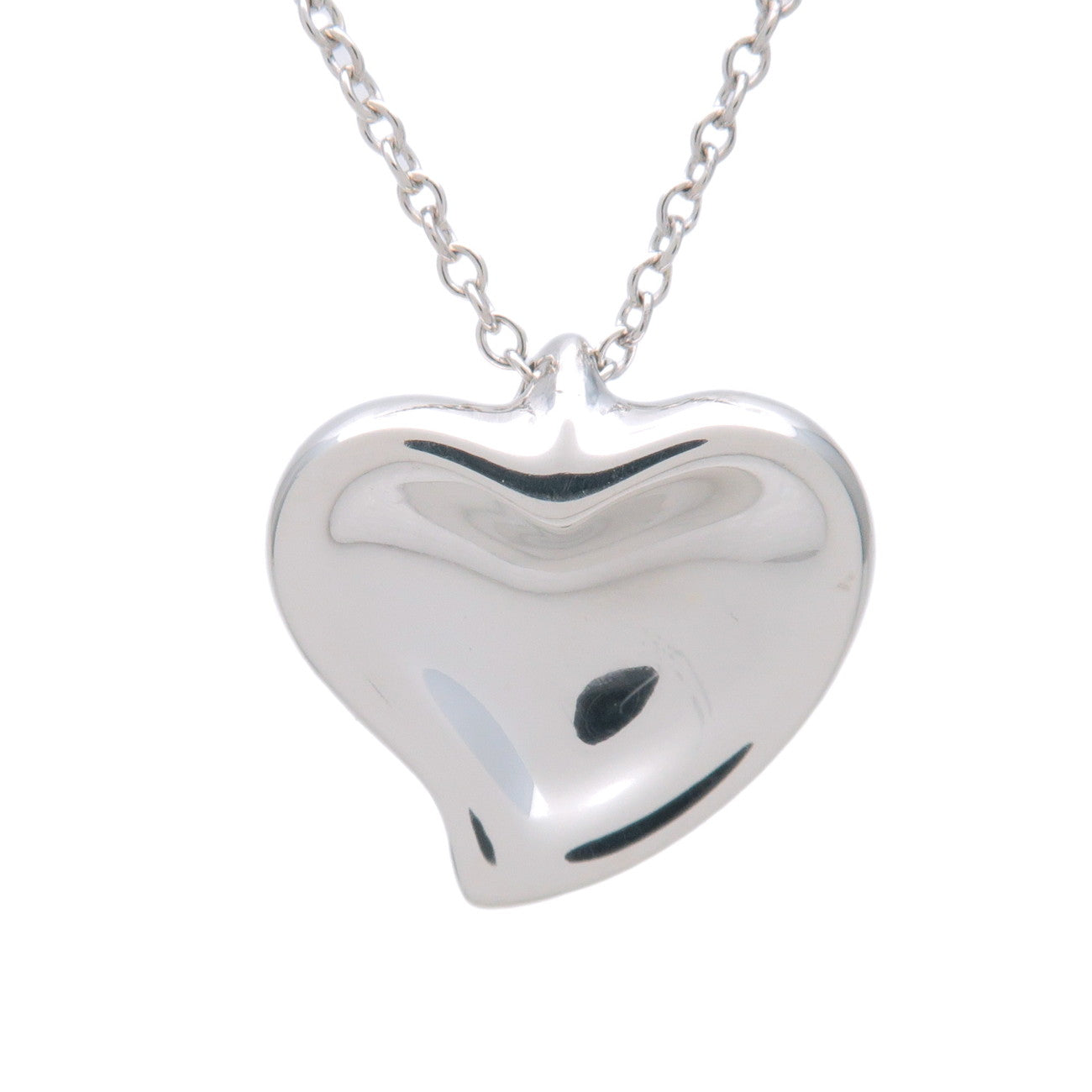 Tiffany&Co. Full Heart Pendant Necklace SV925 Silver