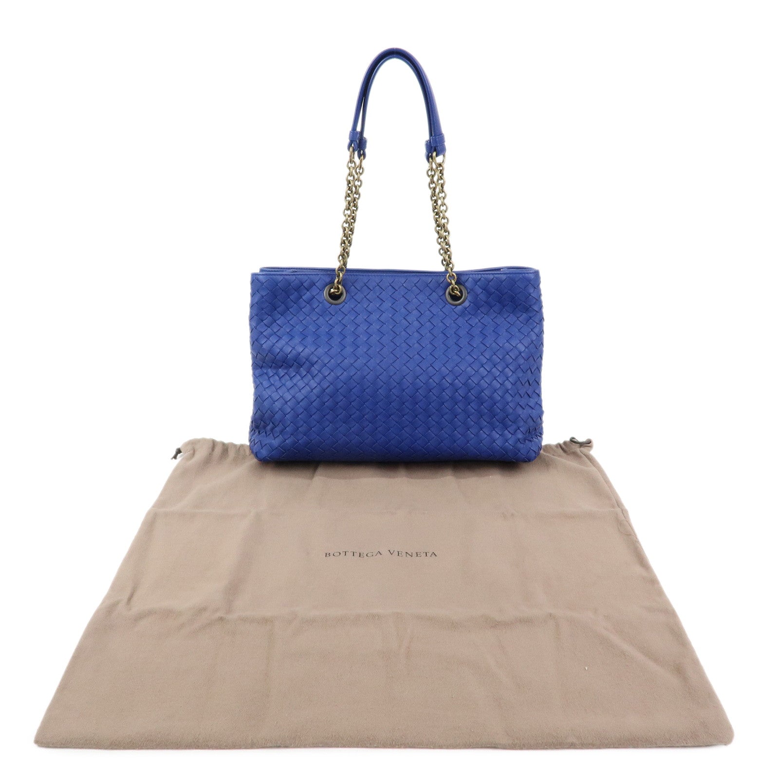 BOTTEGA VENETA Intrecciato Nappa Leather Tote Bag Shoulder Bag Blue