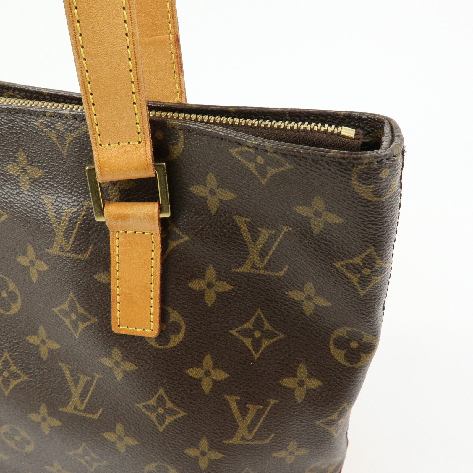 Louis Vuitton Monogram Cabas Piano Tote Bag Hand Bag Brown M51148