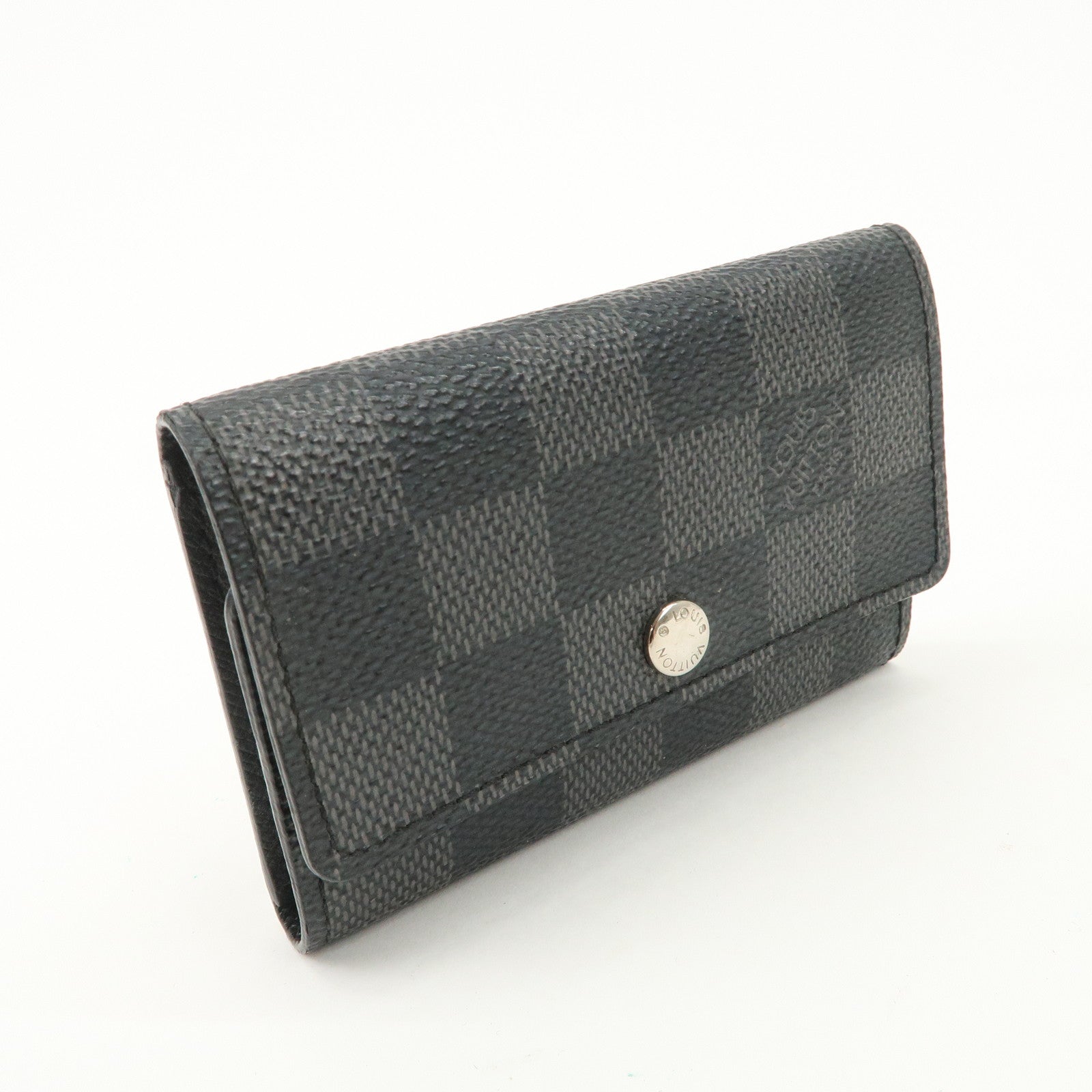 Louis Vuitton Damier Graphite Multicle 6 Key Case Gray N62662 Used