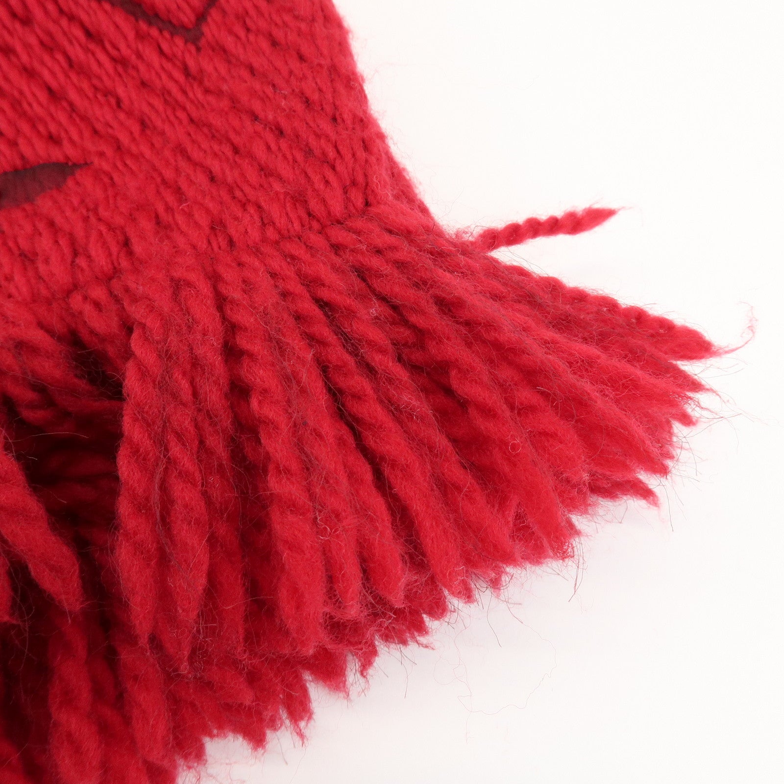 Louis Vuitton Echarpe Logomania Monogram Wool Silk Scarf Ruby Red