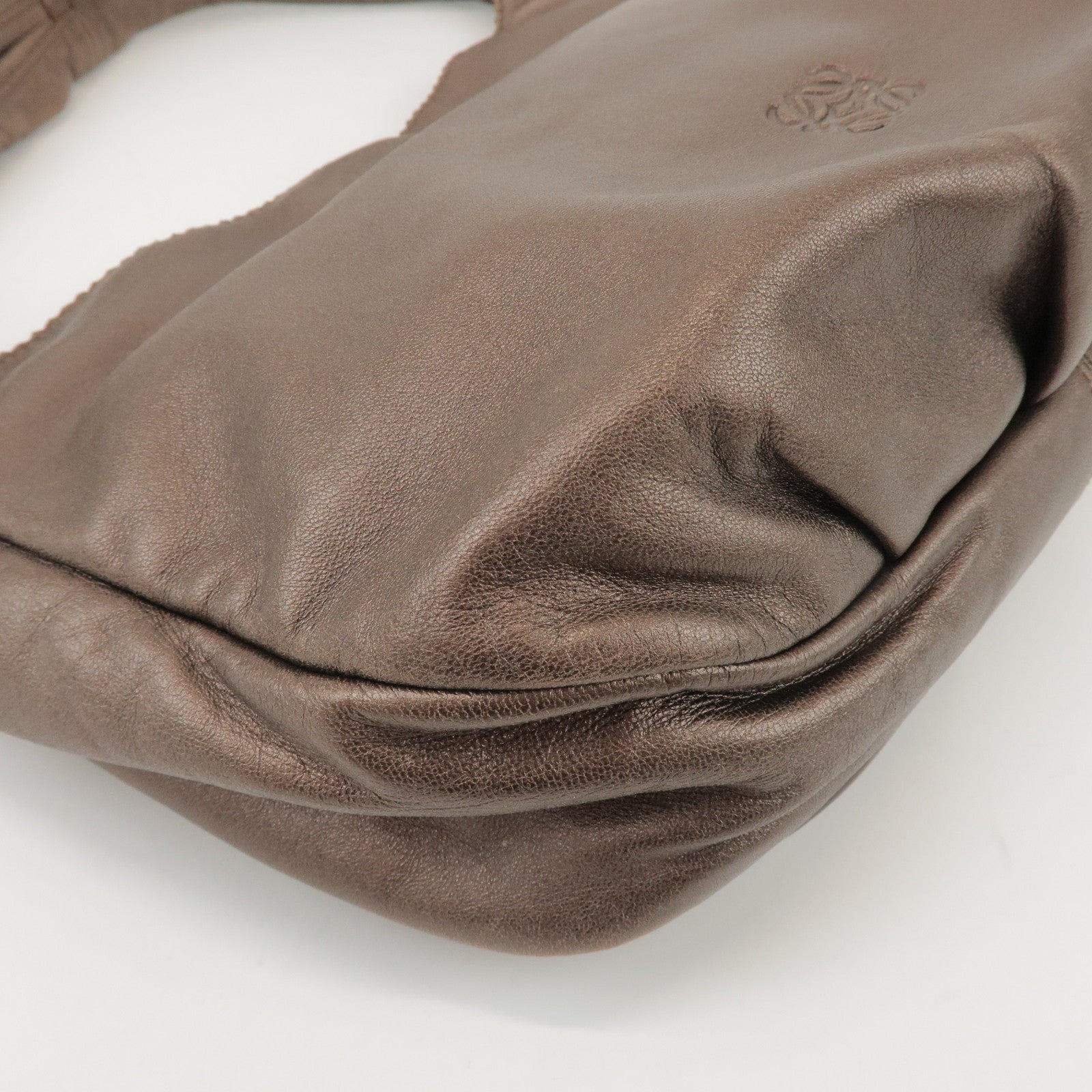 LOEWE Anagram Leather Shoulder Bag Hand Bag Bronze