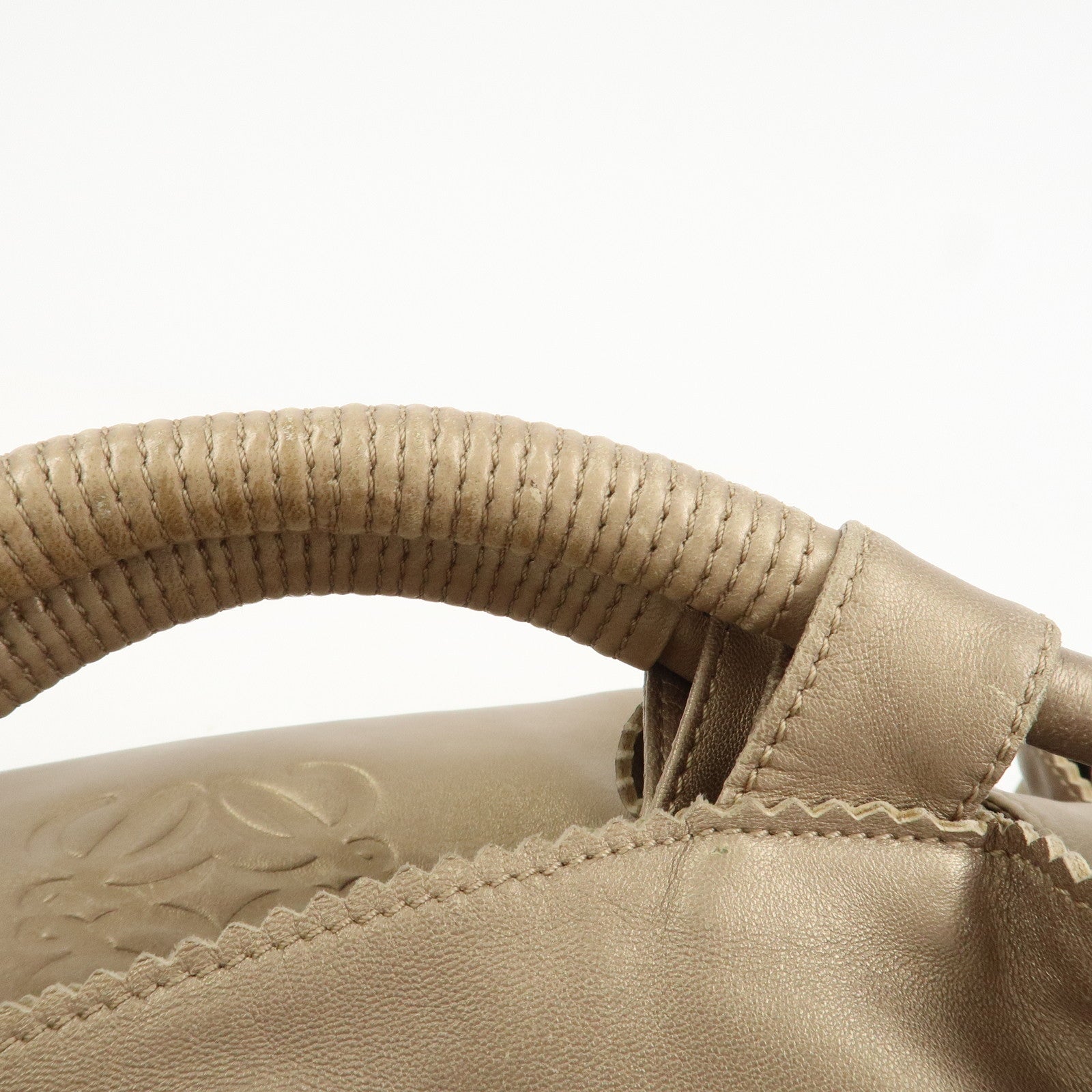 LOEWE Anagram Nappa Aire Leather Hand Bag Shoulder Bag Gold