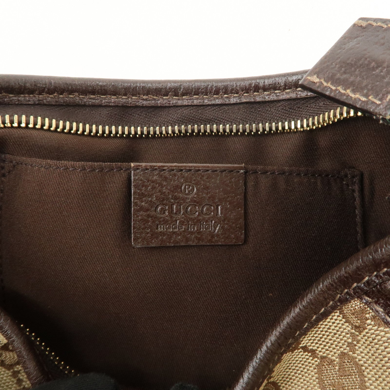 GUCCI Abbey GG Canvas Leather Shoulder Bag Hand Bag Beige 130939