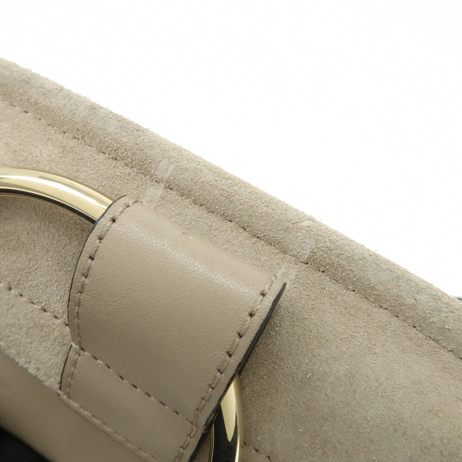 Chloe Faye Suede Leather Shoulder Bag Crossbody Bag Beige