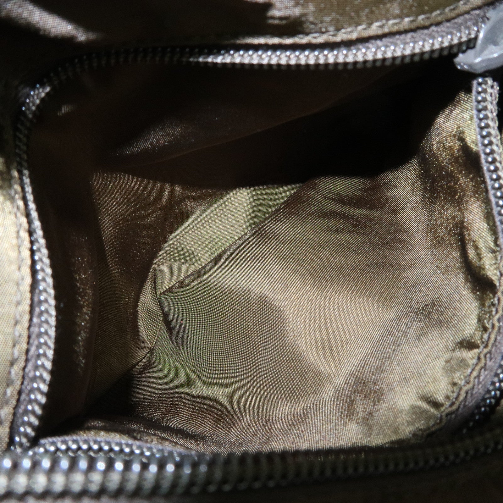 PRADA Logo Nylon Leather Shoulder Bag Crossbody Bag Khaki Black